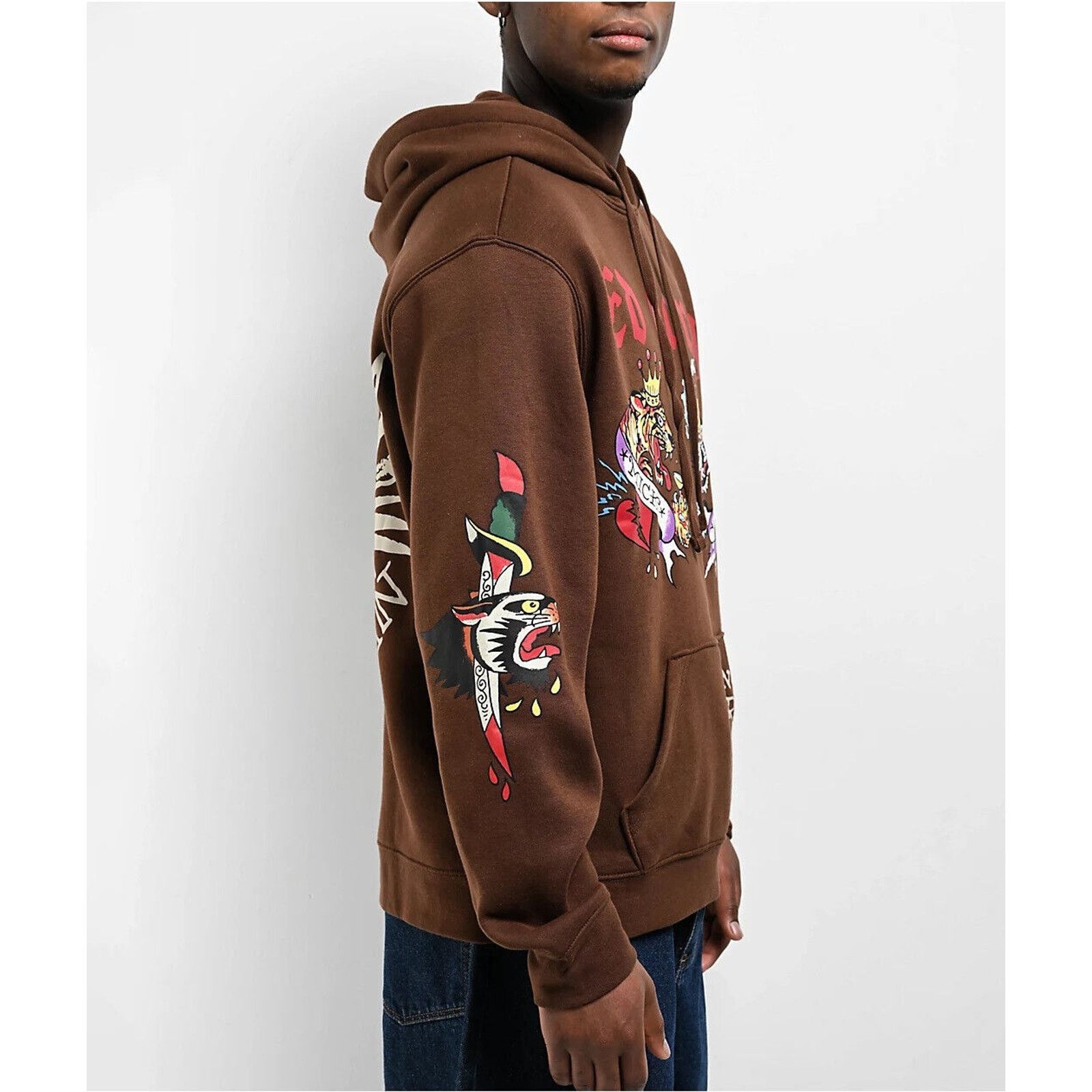 Ed Hardy Ed Hardy Hoodie Panther Tiger Fleece Pullover Sweatshirt Size US L / EU 52-54 / 3 - 5 Thumbnail