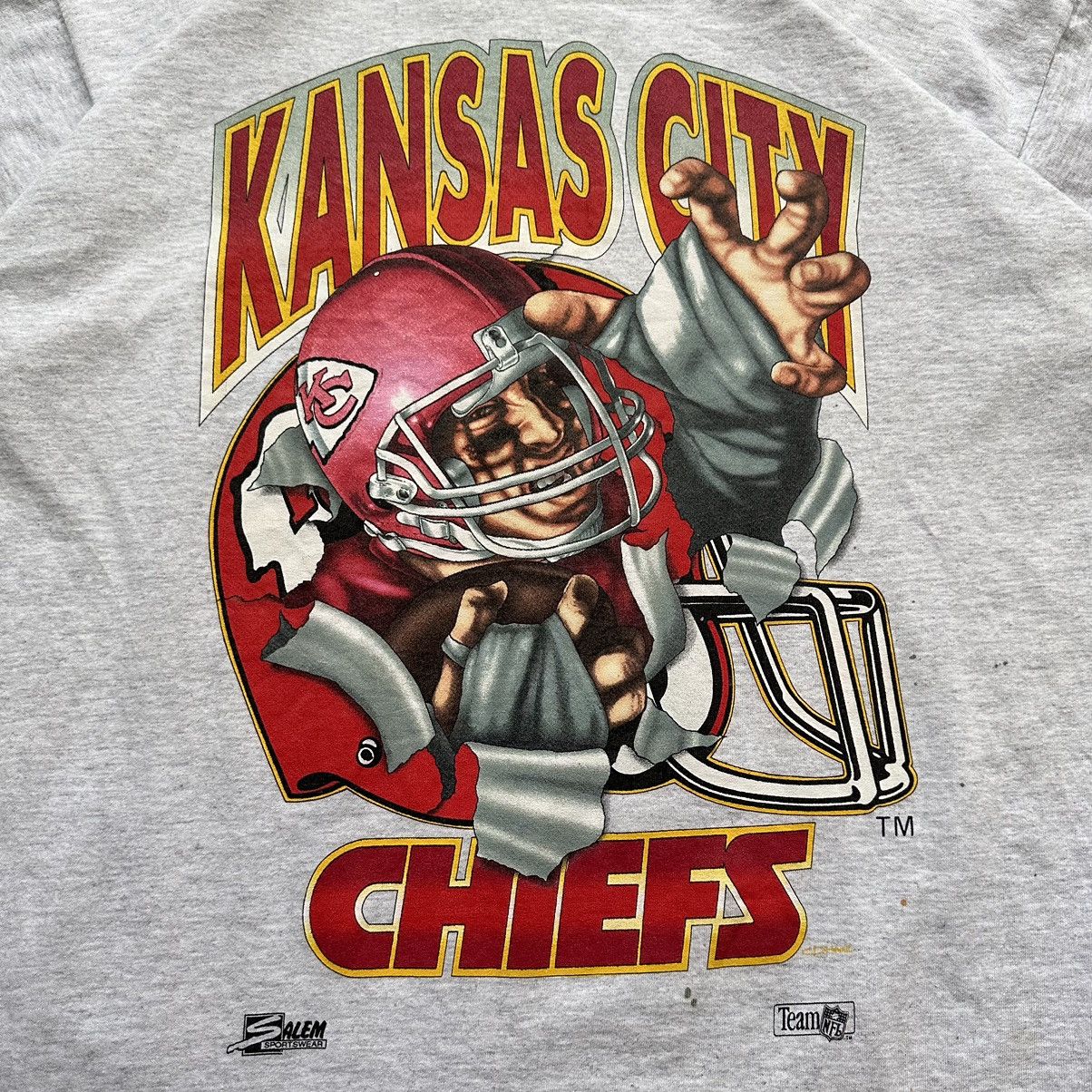 NFL Vintage 90s Kansas City Chiefs NFL Faded Painted T Shirt Size US XL / EU 56 / 4 - 3 Thumbnail