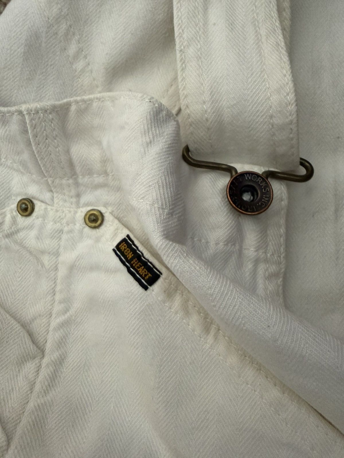 Iron Heart Iron Heart Herringbone Ecru Engineer Overalls Size US 32 / EU 48 - 3 Thumbnail