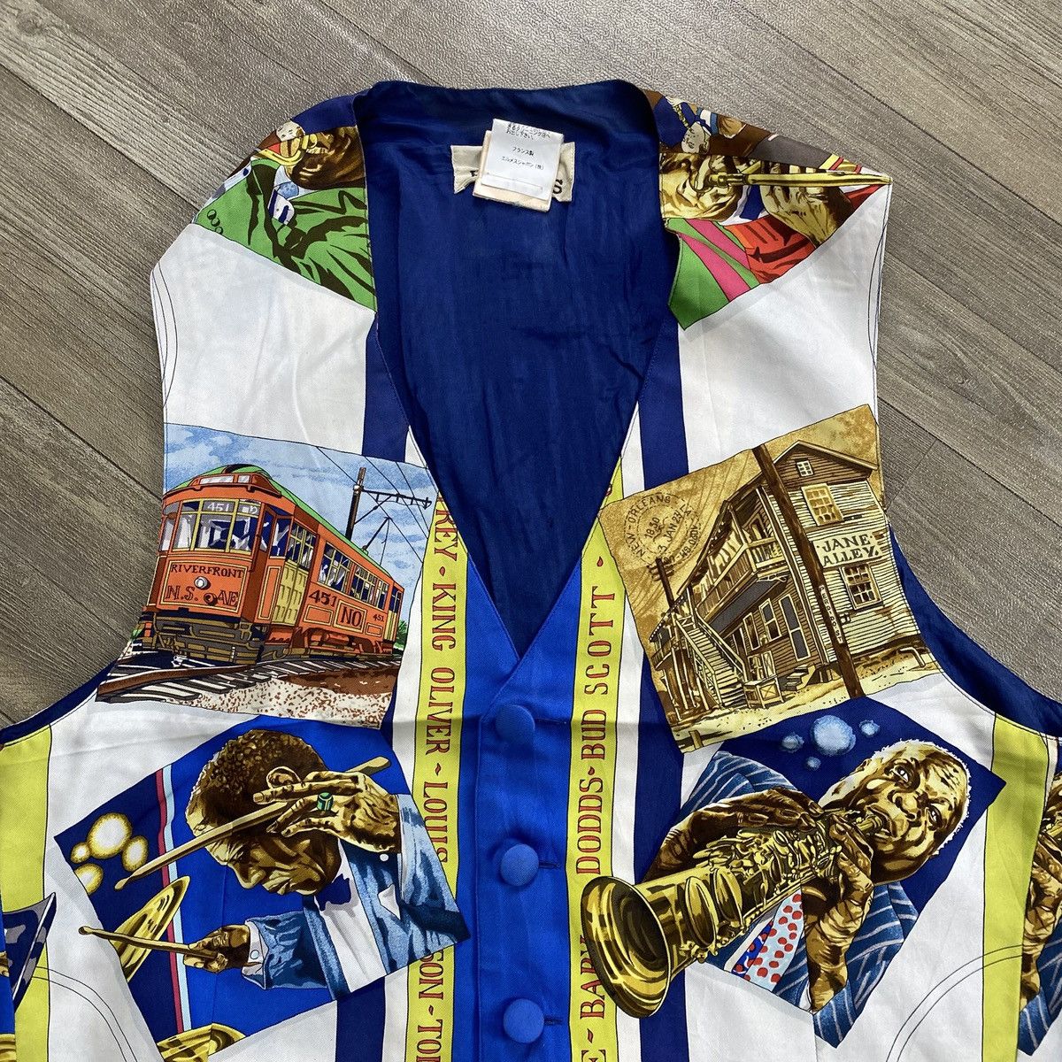 Hermes 1990s Vintage Hermes Paris New Orlens Creole Jazz Silk Vest Size US M / EU 48-50 / 2 - 2 Thumbnail