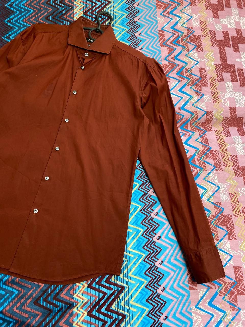 Hugo Boss × Vintage Vintage Hugo Boss Long Sleeve Embroidered Logo Shirt Size US M / EU 48-50 / 2 - 17 Thumbnail