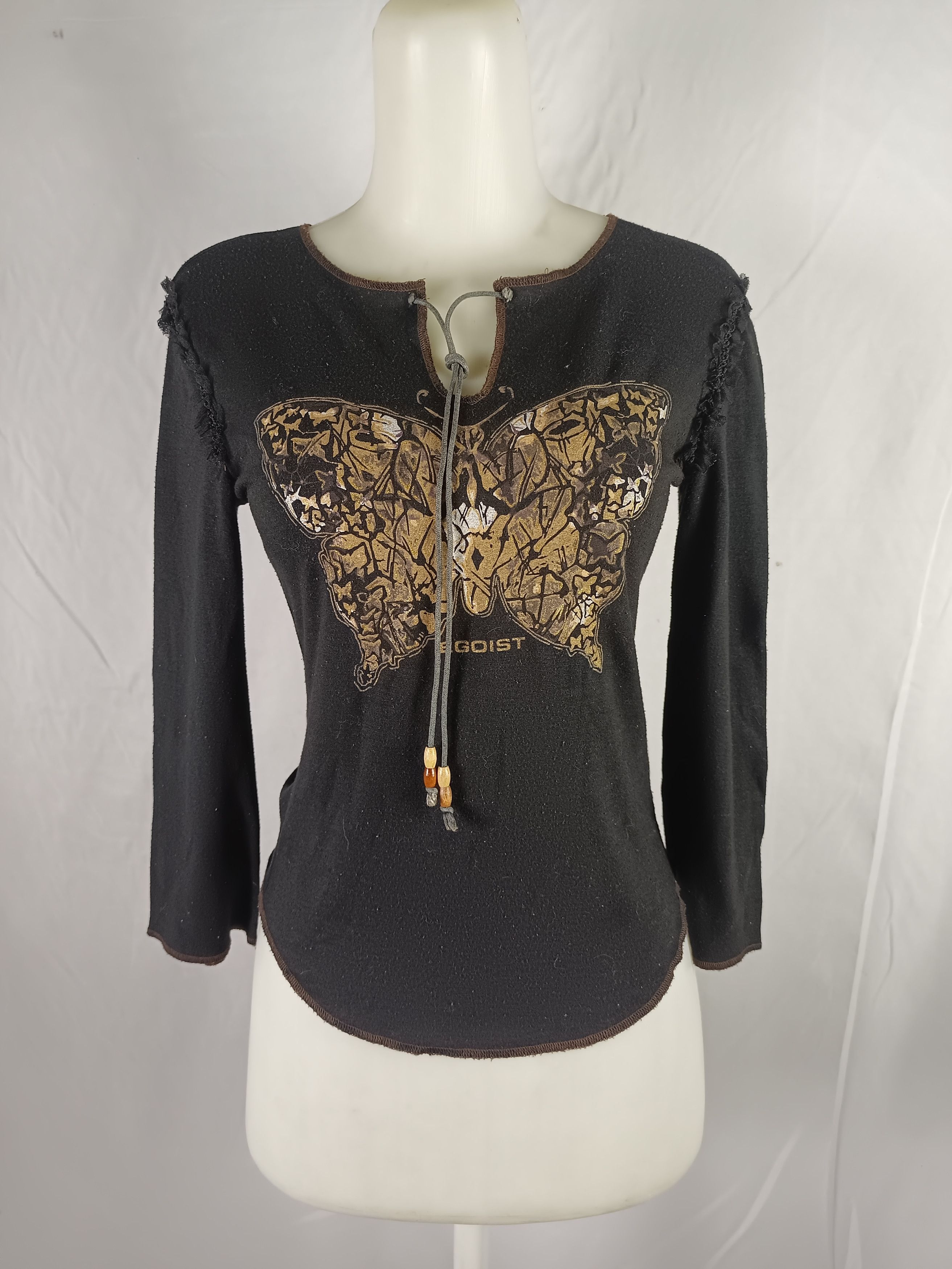 Japanese Brand Black Egoist Gold Butterfly Print Long sleeve Size US M / EU 48-50 / 2 - 14 Thumbnail