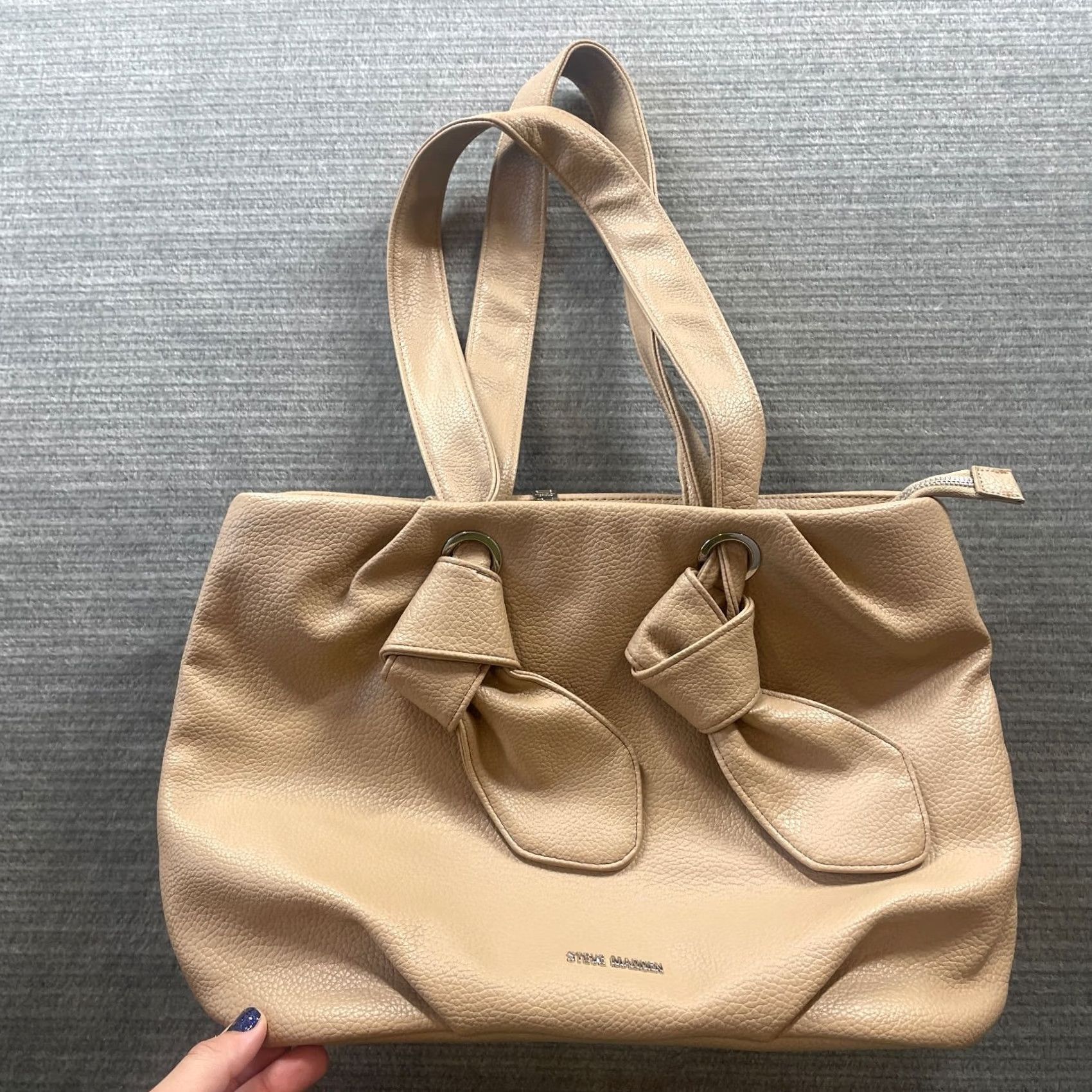 Steve Madden Steve Madden Shoulder Bag Medium Tan Faux Leather Purse Classic Pockets Size ONE SIZE - 2 Thumbnail
