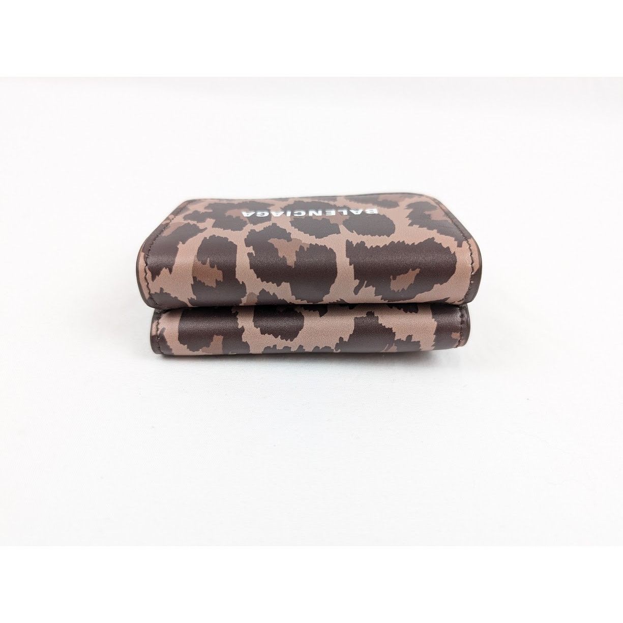 Balenciaga o1rshd1 Size:OS /Calfskin Logo Print Tri-Fold Wallet Leopard Size ONE SIZE - 6 Thumbnail