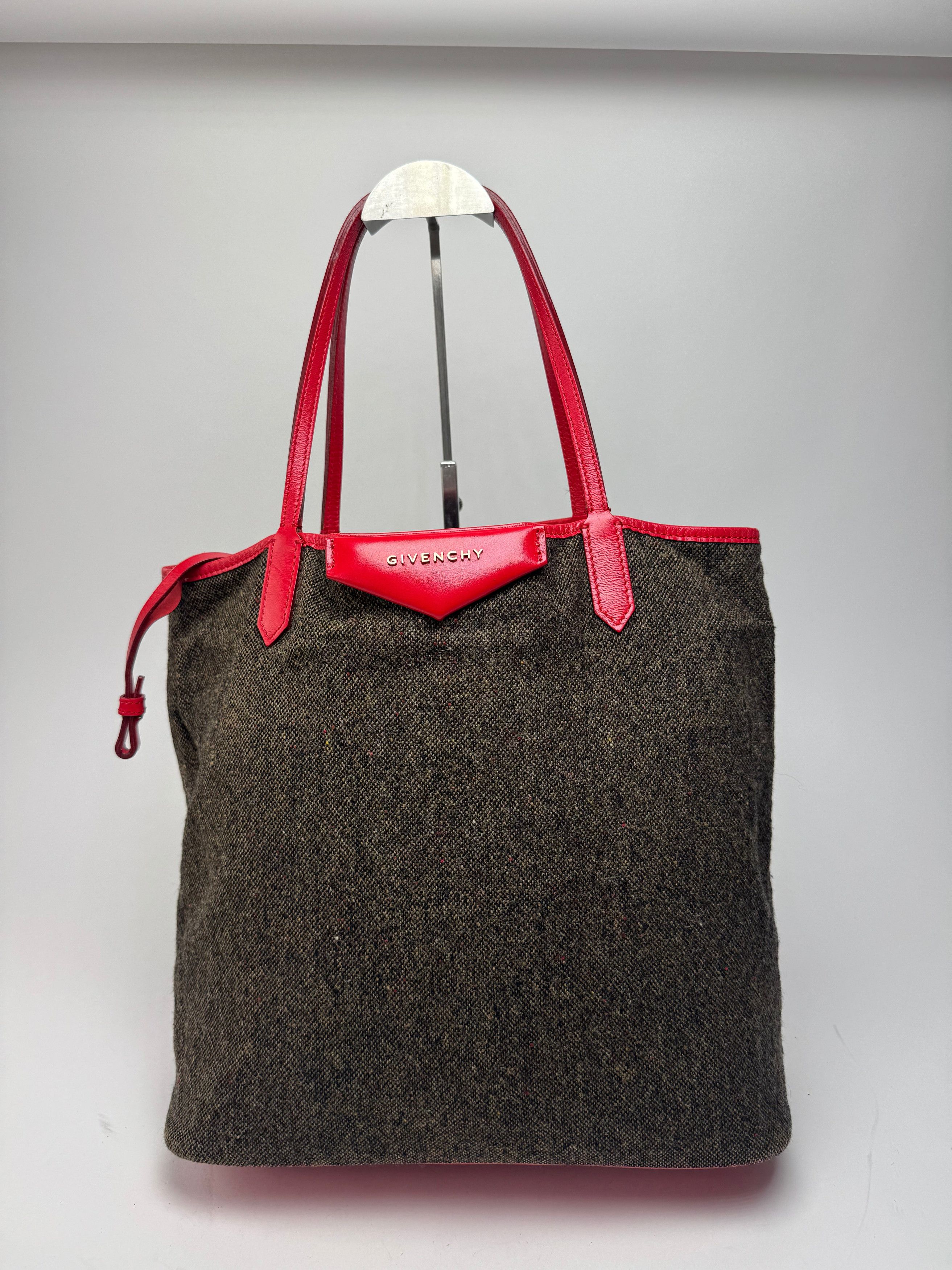 Givenchy Vintage Antigona Wool Patent Leather Tote Bag grey Red Size ONE SIZE - 1 Thumbnail