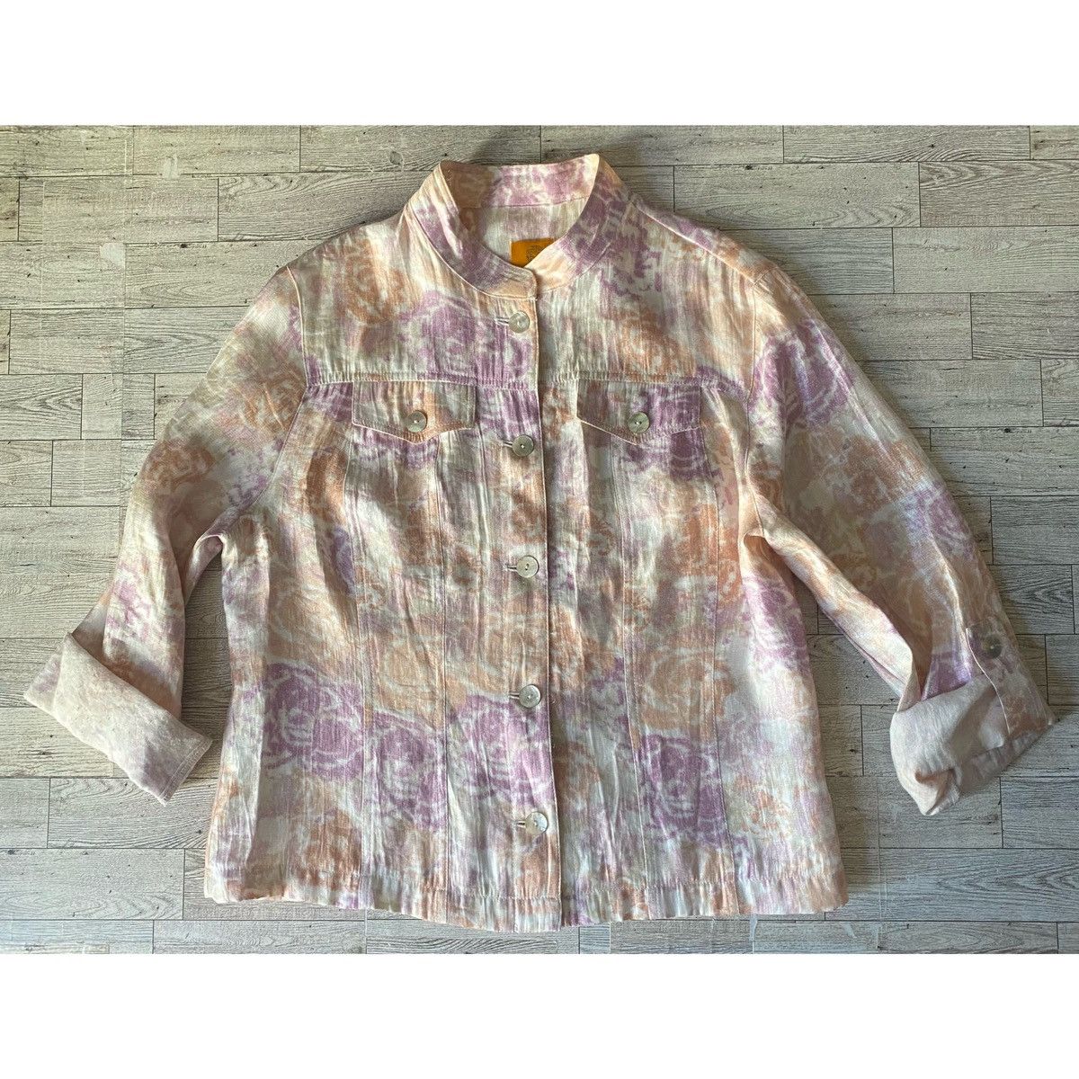Vintage Ruby Rd., Vintage, Pastel, Rose Print, Lightweight Jacket Size S / US 4 / IT 40 - 13 Thumbnail