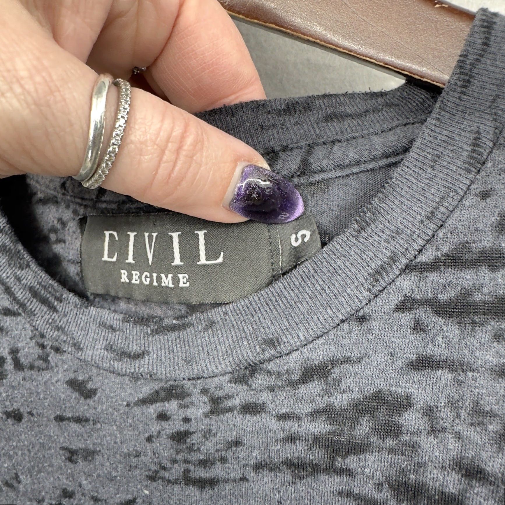 Logo 7 Civil Regime Shirt Mens Small Boujee Burnout Crew Neck Gray Streetwear Y2k Logo Size US S / EU 44-46 / 1 - 6 Thumbnail
