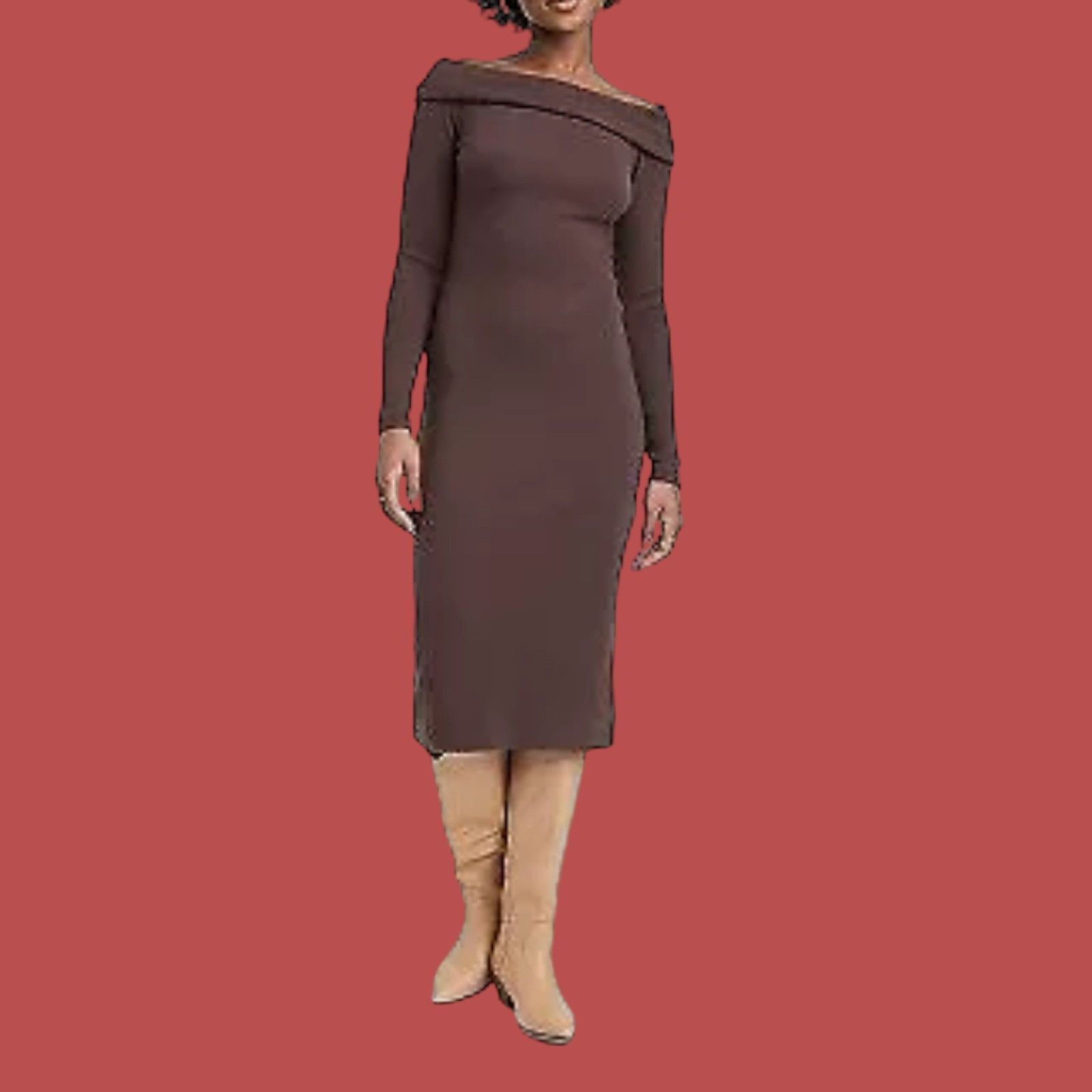 Other Universal Thread - Women's Long Sleeve Midi Bodycon Dress - Size XS / US 0-2 / IT 36-38 - 1 Thumbnail