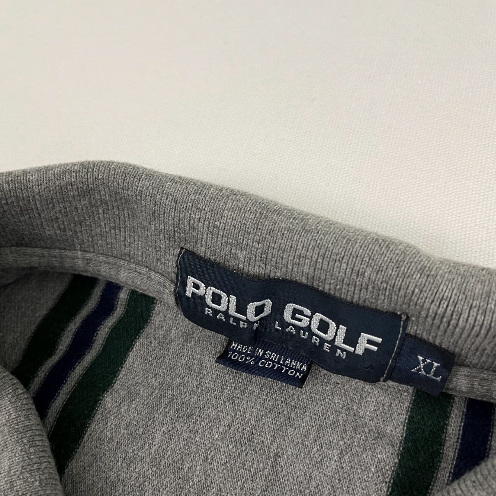 Vintage VINTAGE Polo Golf Ralph Lauren Polo Shirt Mens XL Gray Striped 100% Cotton Retro Crest Logo/Classic Sports Shirt Mens XL Gray Striped Cotton Size US XL / EU 56 / 4 - 3 Thumbnail