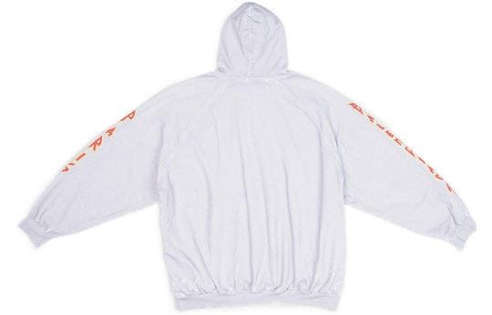 Balenciaga o1mt1gz1024 Metal Hoodie Oversized in Dirty White/Orange Size US S / EU 44-46 / 1 - 2 Thumbnail