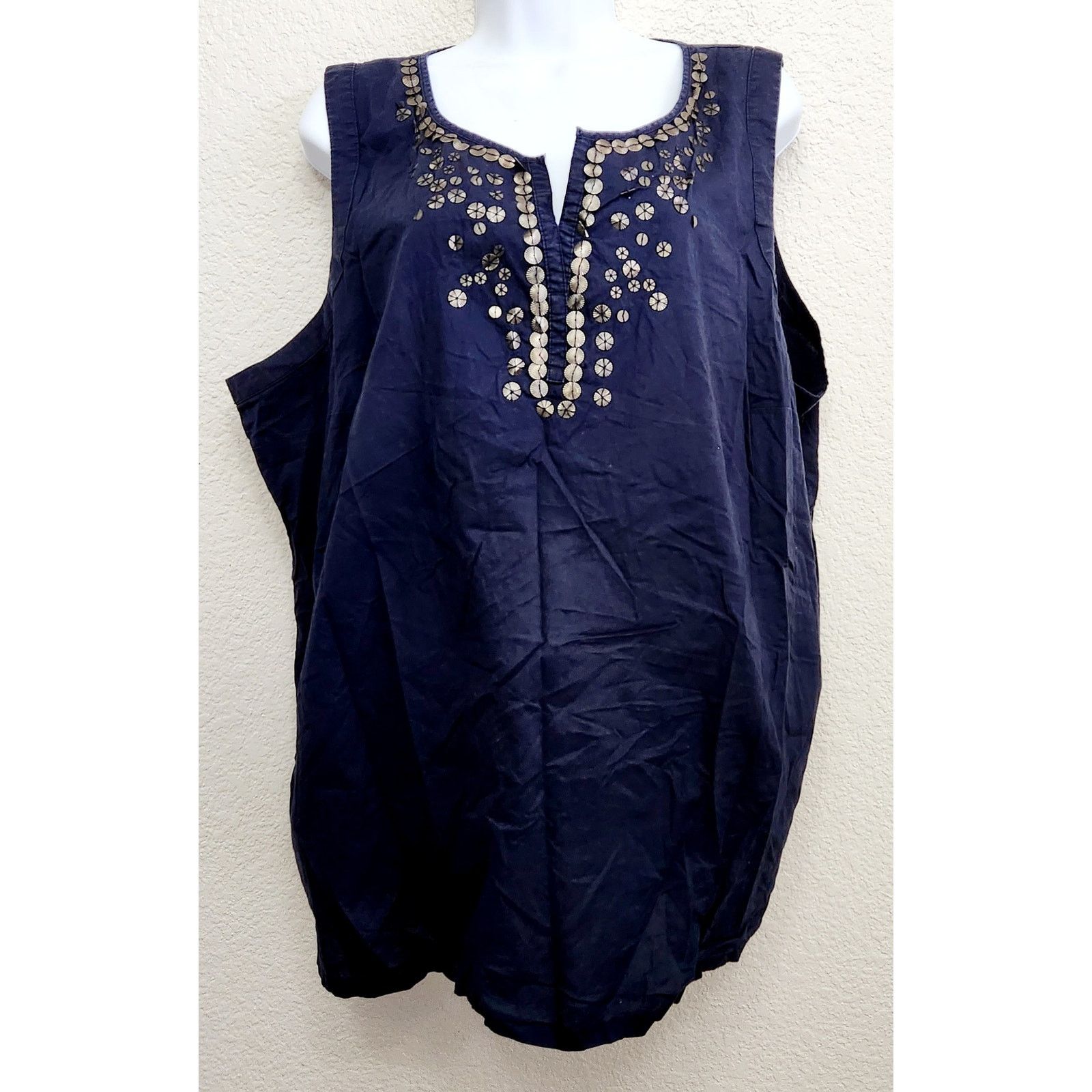 Other St John's Bay Navy Blue Sleeveless V Neck Top 3X Plus Size 3XL / US 20-22 - 1 Thumbnail
