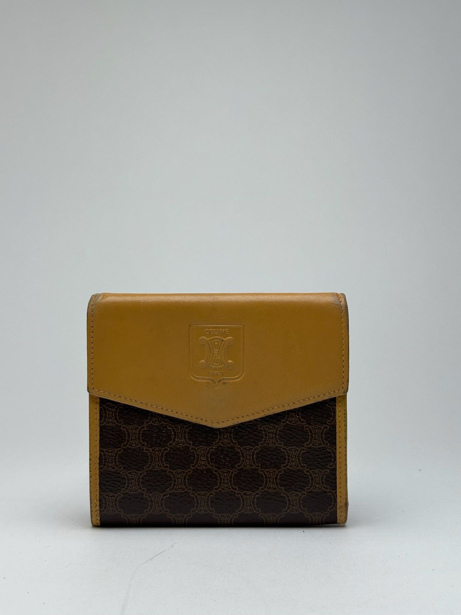 Celine Vintage Leather Monogram Wallet Brown Size ONE SIZE - 1 Thumbnail