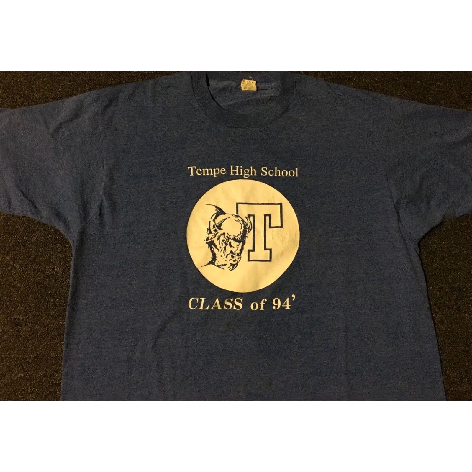 Vintage VINTAGE Tempe High School Buffaloes Faded Distress Shirt M USA Track PE Grunge Shirt Mens Blues Size US M / EU 48-50 / 2 - 5 Thumbnail