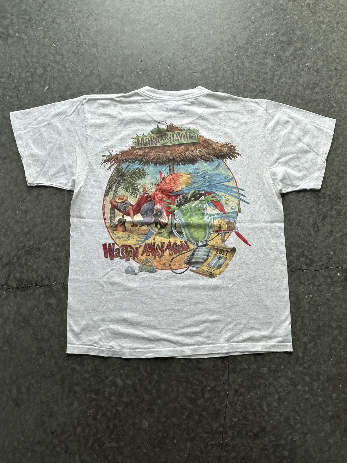 Vintage Vintage 90s Margaritaville Graphic Tee Double Sided Size US XL / EU 56 / 4 - 1 Thumbnail