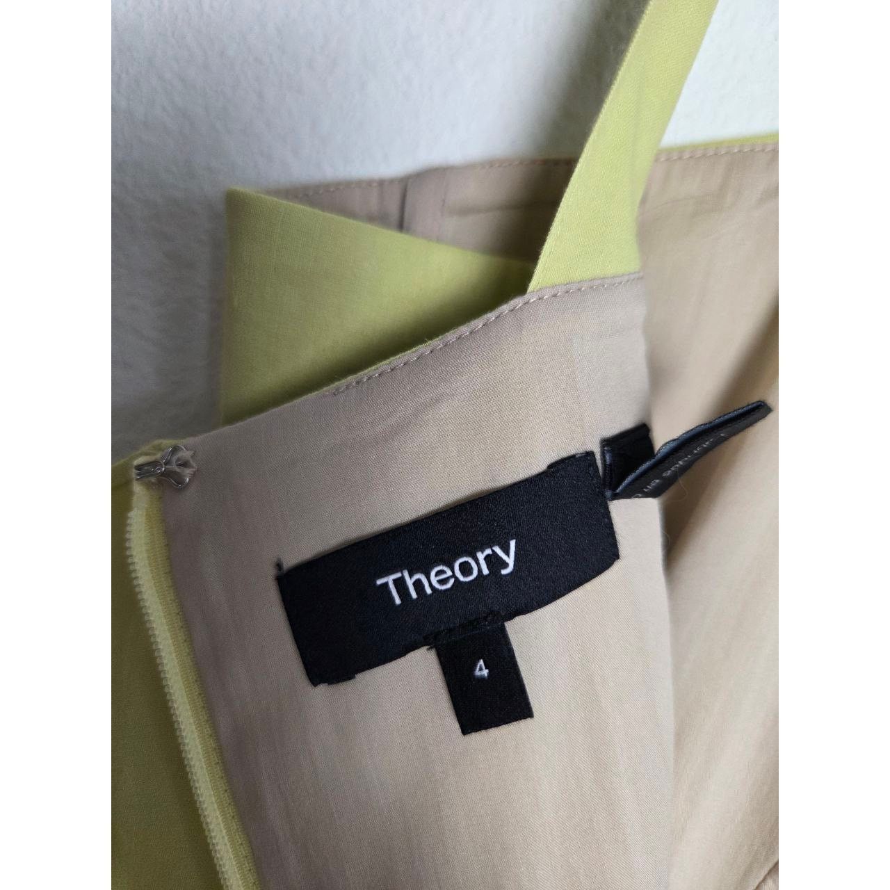 Theory Theory Dress Good Linen Drape Back Mini Lime Yellow Size 4 Size S / US 4 / IT 40 - 9 Thumbnail