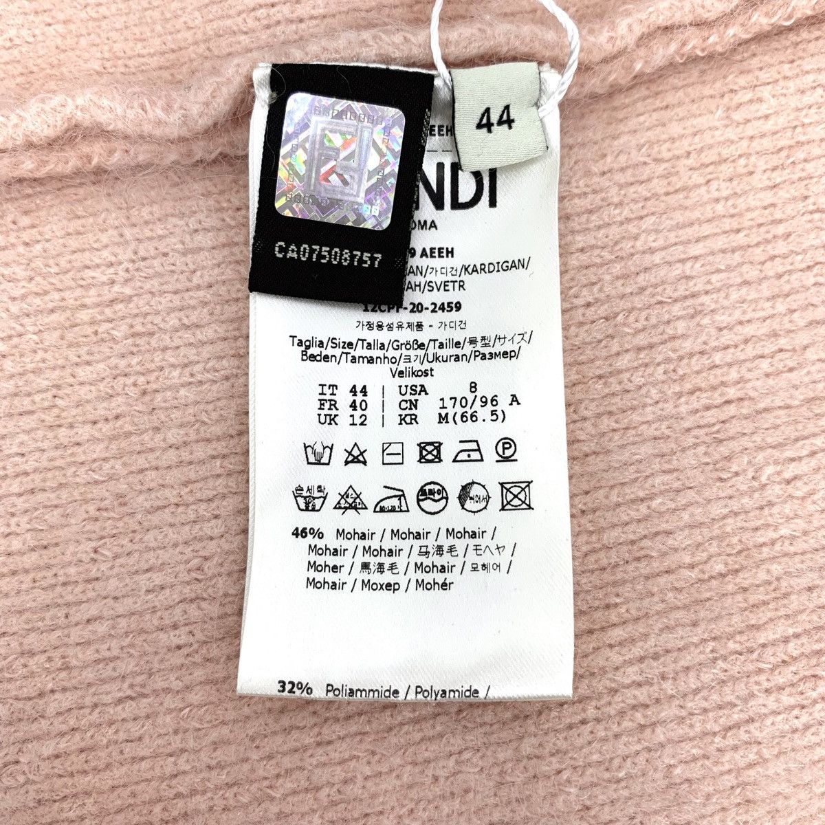 Fendi Fendi Pink Logo Mohair Long Sleeve Knitwear K26WX Size XL / US 12-14 / IT 48-50 - 7 Thumbnail
