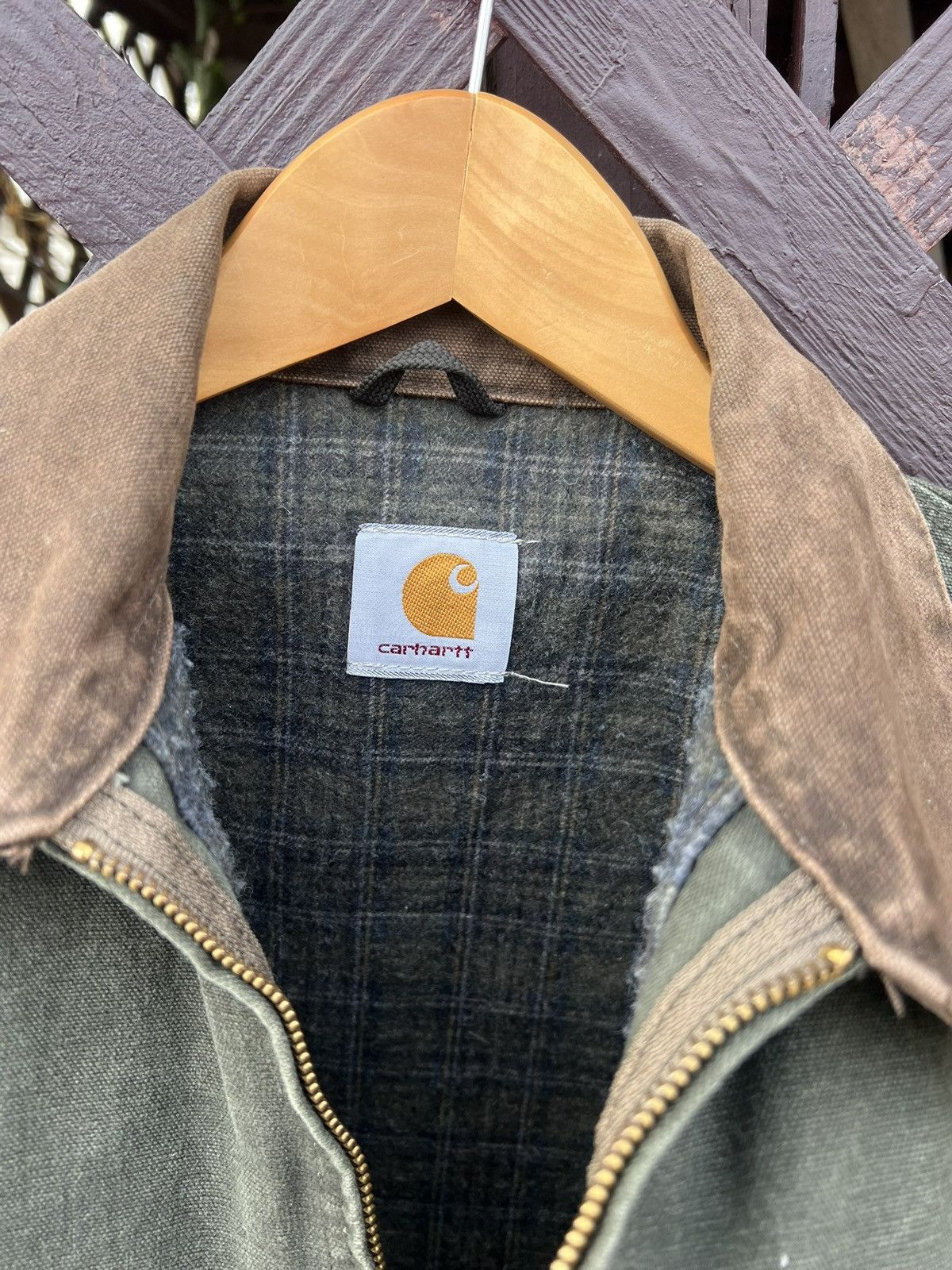 Carhartt Vintage Carhartt Detroit Jacket J97 MOS Flannel Lined Large Size US L / EU 52-54 / 3 - 5 Thumbnail