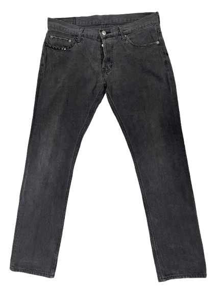 Hysteric Glamour Thee Hysteric XXX Black Washed Studded Jeans Size US 30 / EU 46 - 2 Thumbnail