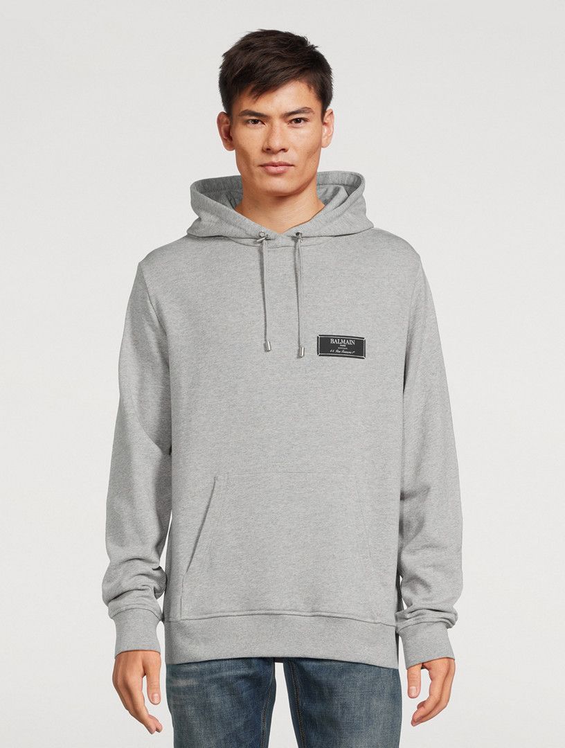 Balmain o1s1wg110925 Cotton Hoodie With Label in Grey Size US XL / EU 56 / 4 - 2 Thumbnail