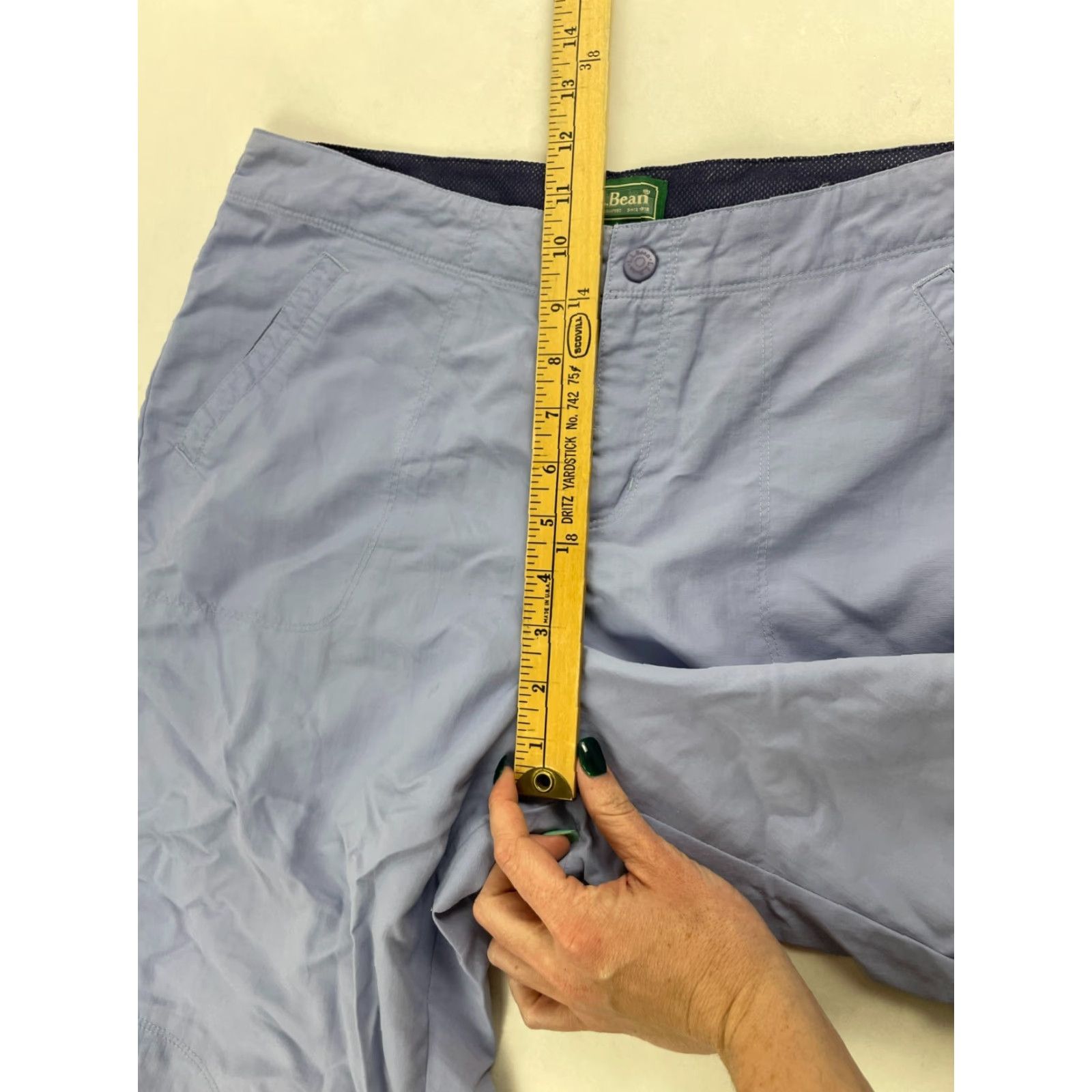 Vintage L.L. Bean Pants Women's 12 Purple Capris Hiking Ruched Side Nylon Flat Front Regular Style Capri Womens Size 34" / US 12 / IT 48 - 6 Thumbnail