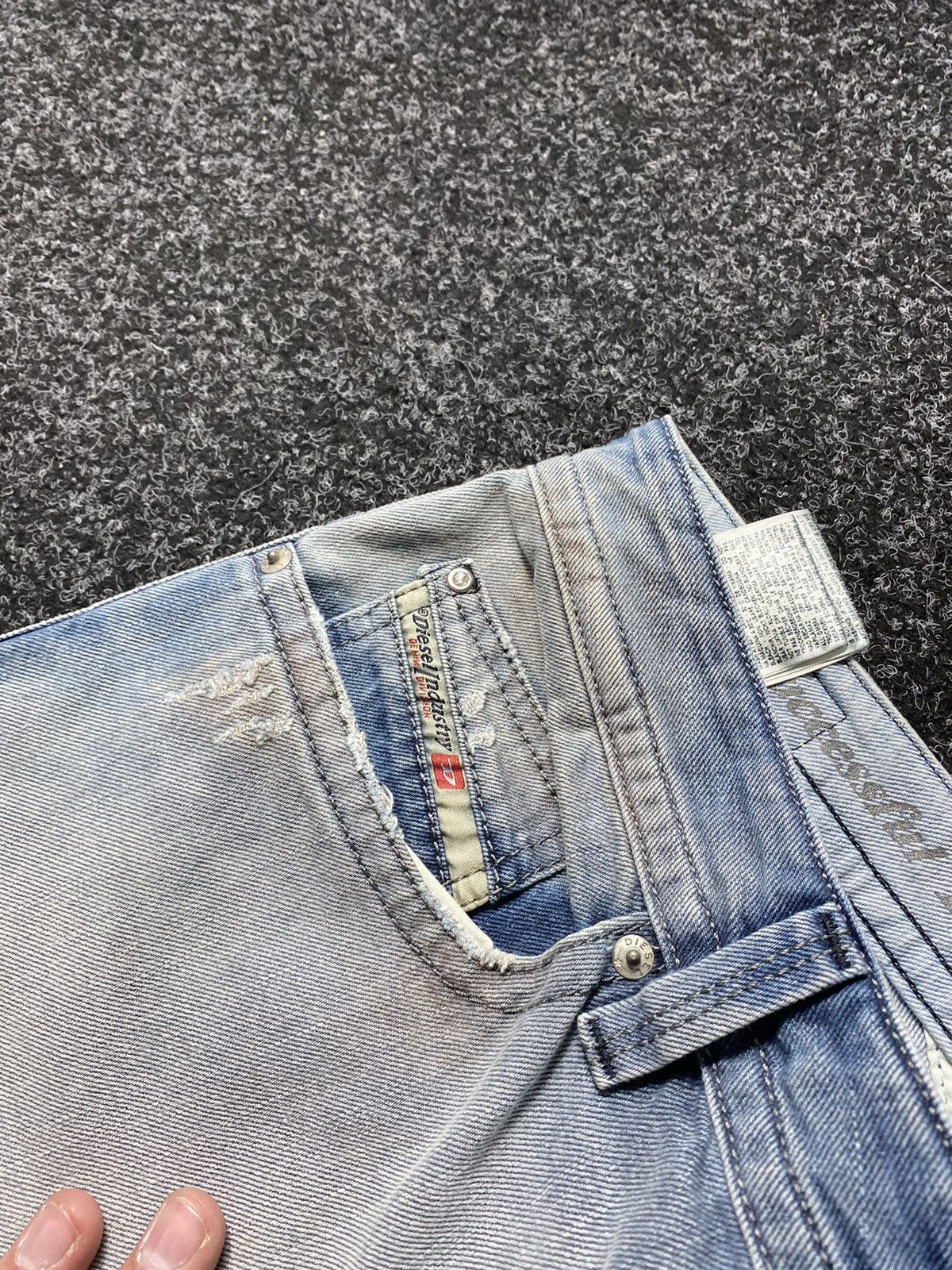 Diesel × Japanese Brand 🔥Diesel Washed Blue White Opium Punk Distressed Jeans Owens Size US 34 / EU 50 - 8 Thumbnail