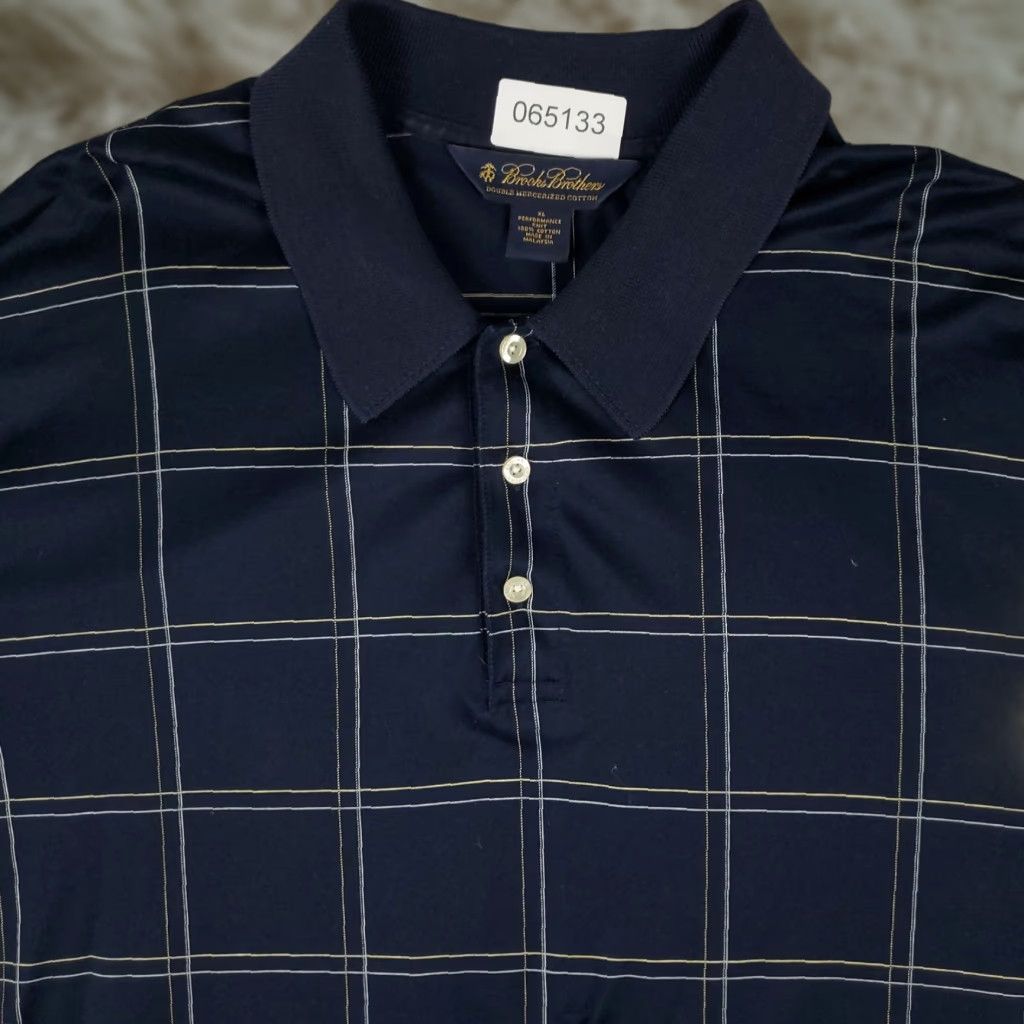 Brooks Brothers Brooks Brothers Shirt Polo Mens Size XL Navy Blue Check Casual Short Sleeve Size US XL / EU 56 / 4 - 1 Thumbnail