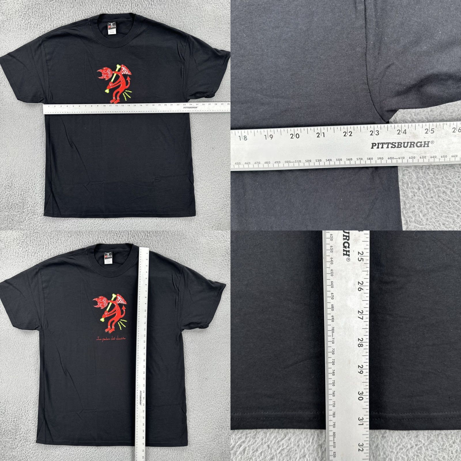 Hanes VINTAGE Hanes Beefy-T Mens XL Black T Shirt Los Pedos Del Diablo Devil Farts Tee Size US XL / EU 56 / 4 - 8 Thumbnail