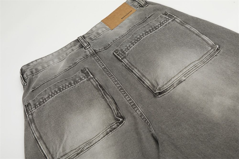 Vintage American retro loose men's casual washed curved jeans Size US 32 / EU 48 - 5 Thumbnail