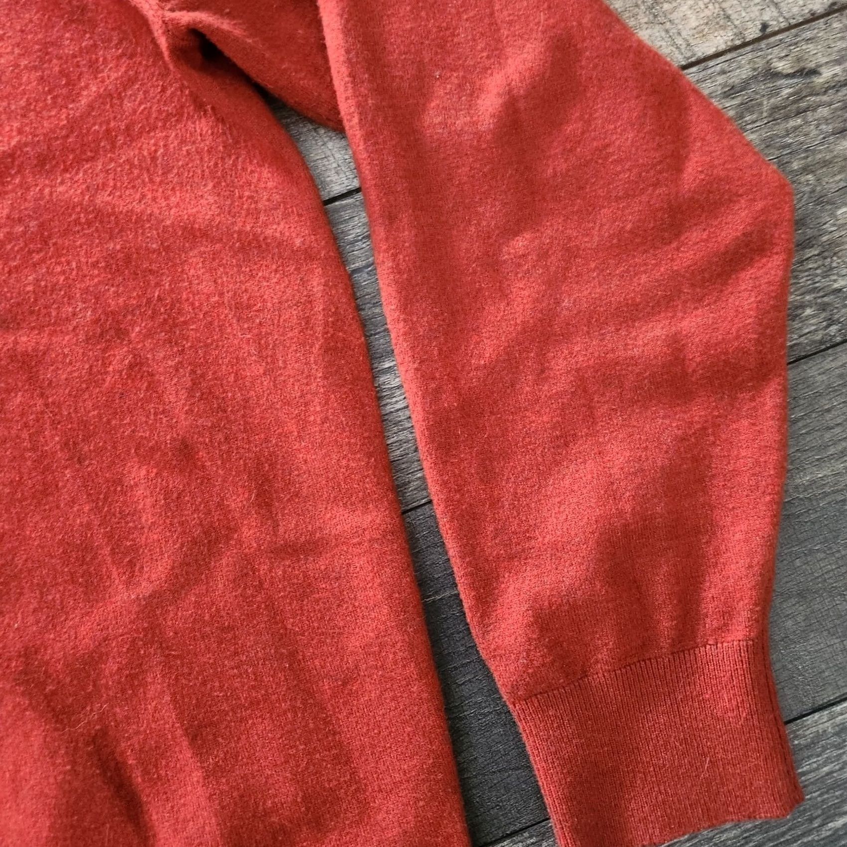Rusty Projek Raw Sweatshirt Pullover Mens Large L Orange Cotton Knit Round Neck Solid Ivory Mid Weight Crewneck Vintage No Size US L / EU 52-54 / 3 - 3 Thumbnail