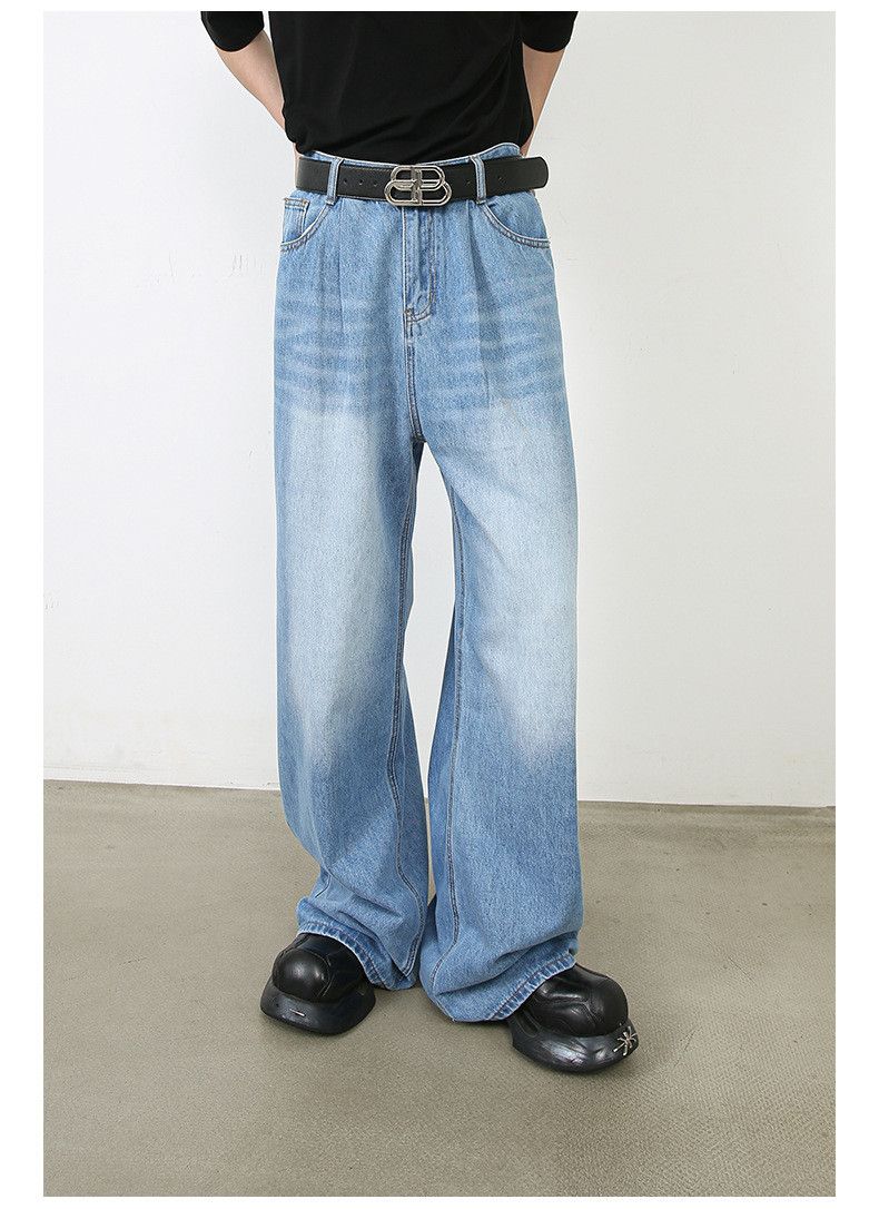 Japanese Brand × Jean Men's vintage washed distressed loose straight jeans Size US 32 / EU 48 - 6 Thumbnail