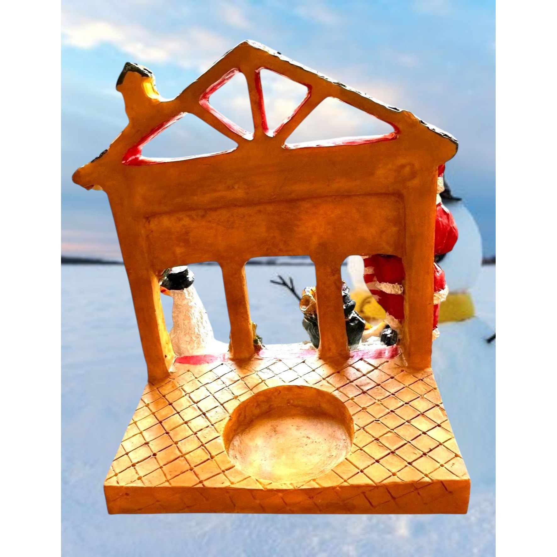Handmade × Vintage VTG Gift Collection Candle Holder New Christmas Wreath Santa Size ONE SIZE - 5 Thumbnail
