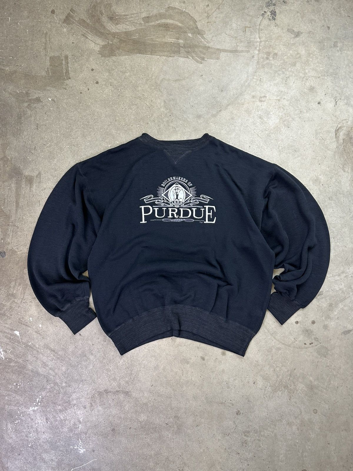 Vintage vintage 90s purdue collegiate spellout crewneck Boxy XL Size US XL / EU 56 / 4 - 1 Thumbnail