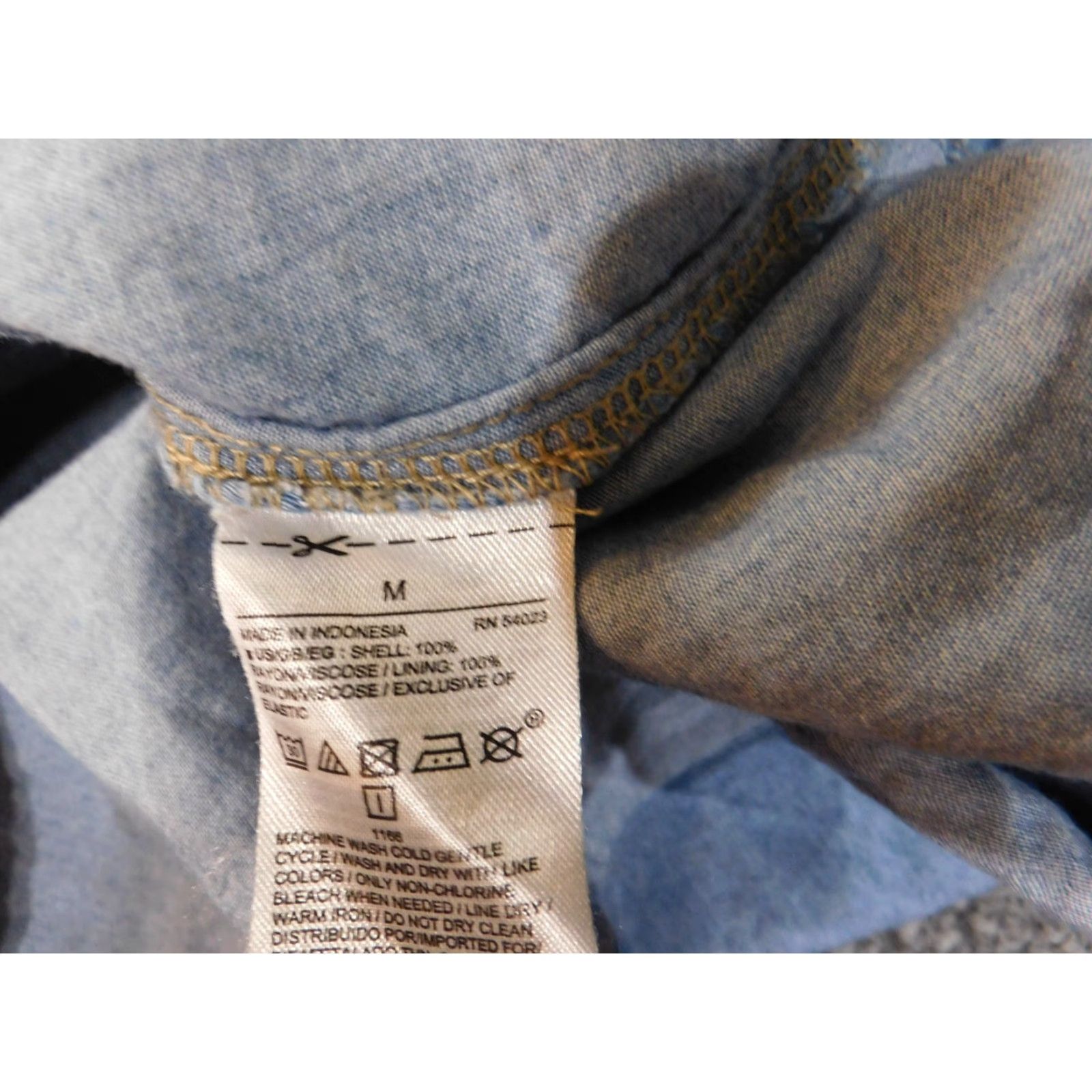 Old Navy Old Navy Dress Midi Denim Cotton A-Line Raglan Sleeve Short Sleeve Women M Blue Ruffle Flower Casual Vintage: No Size M / US 6-8 / IT 42-44 - 7 Thumbnail
