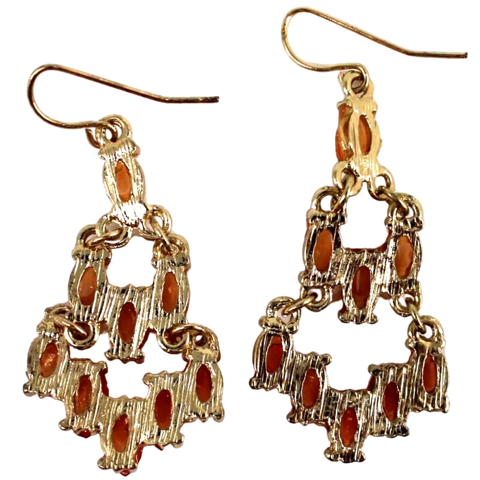 Other Faux Marquis Gem Shades of Orange Earrings • Moveable Dangle Size ONE SIZE - 3 Thumbnail