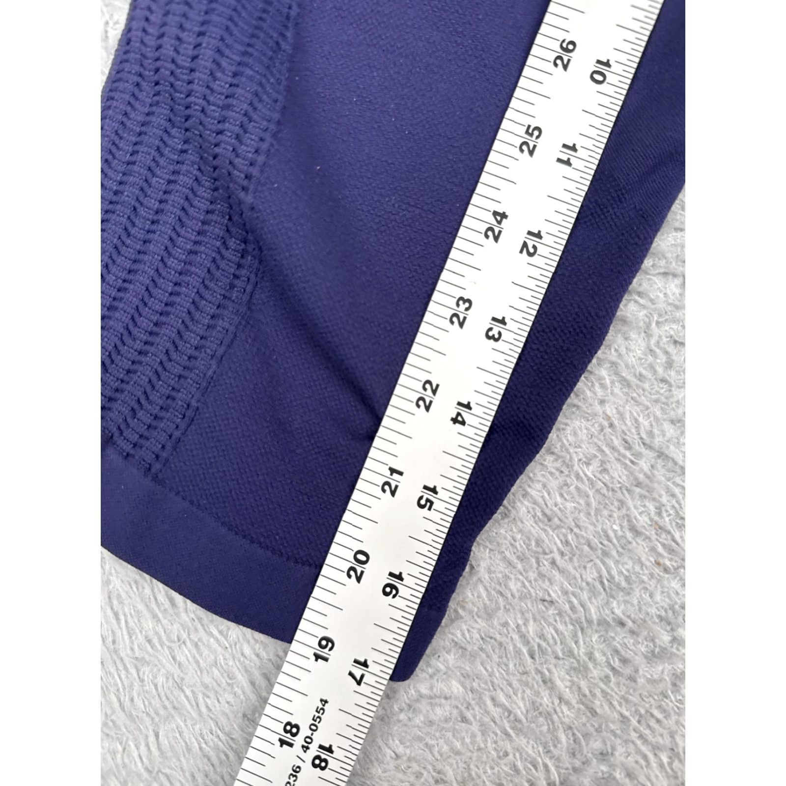 Lululemon Lululemon Crop Leggings Womens 10 Blue Purple In The Flow Crop Ruched Yoga Gym Size 32" / US 10 / IT 46 - 6 Thumbnail