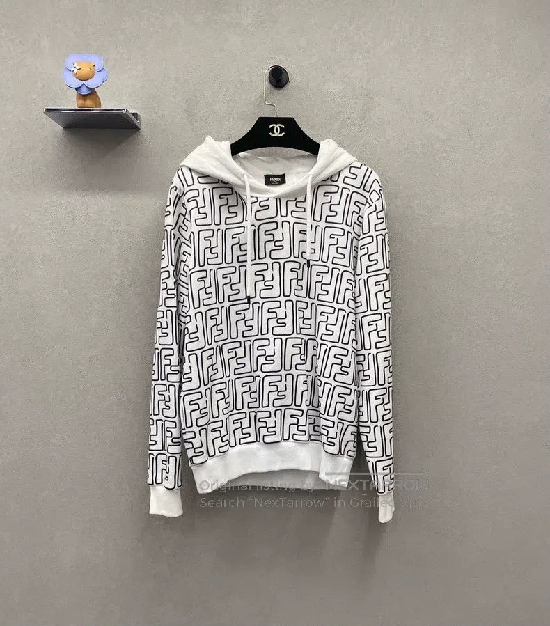 Fendi Fendi Double F Printed White Hoodie, Trendy Black and Whit Size US S / EU 44-46 / 1 - 1 Thumbnail