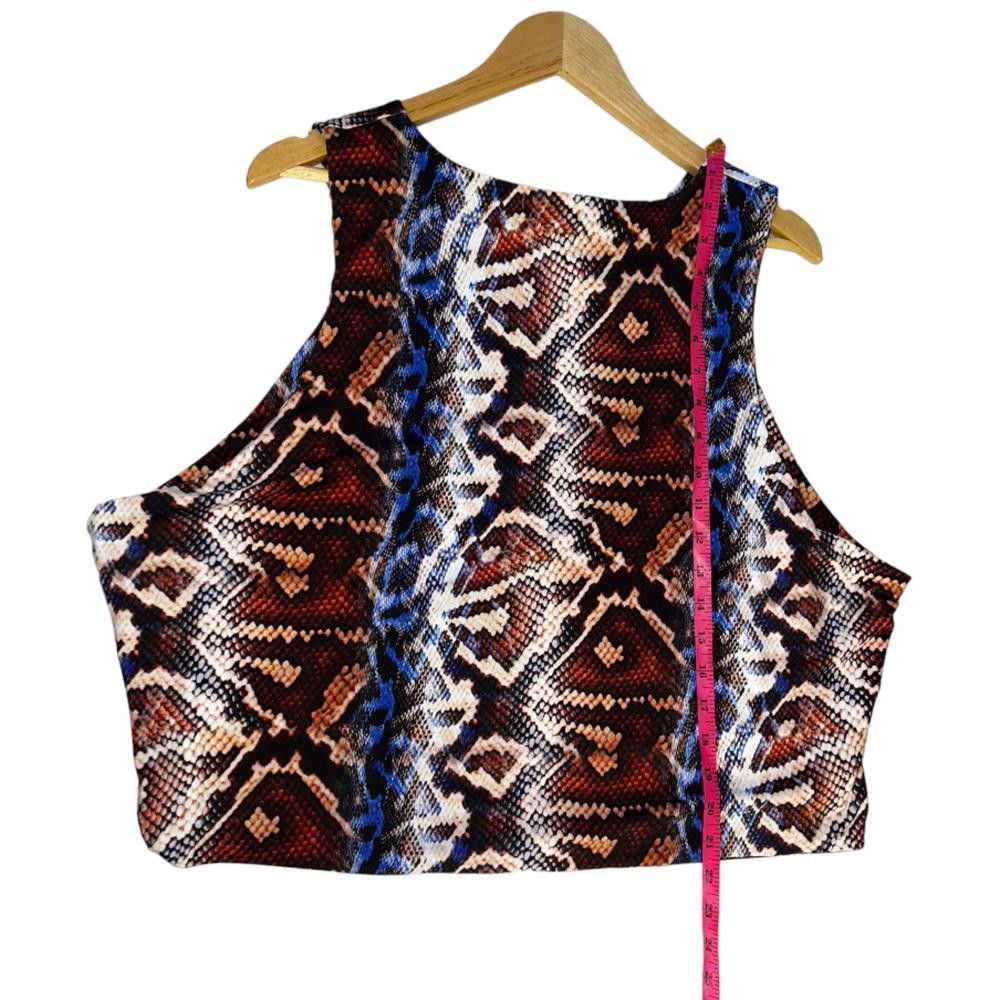 Designer PrettyLittleThing l Multicolored Snakeskin Blouse 22 Size 4XL / US 24-26 - 3 Thumbnail