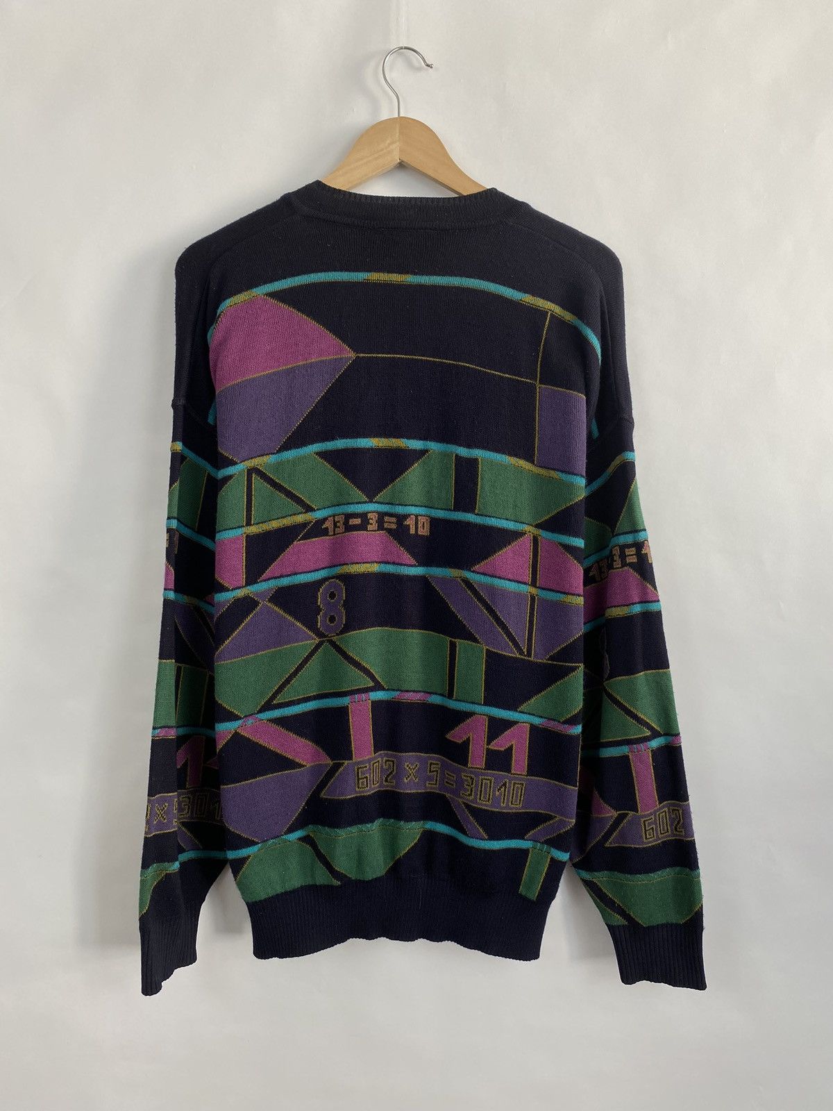 Japanese Brand Vintage 90s Enzo Lorenzo Math Cardigan Knit Sweater Japan Size US XL / EU 56 / 4 - 7 Thumbnail