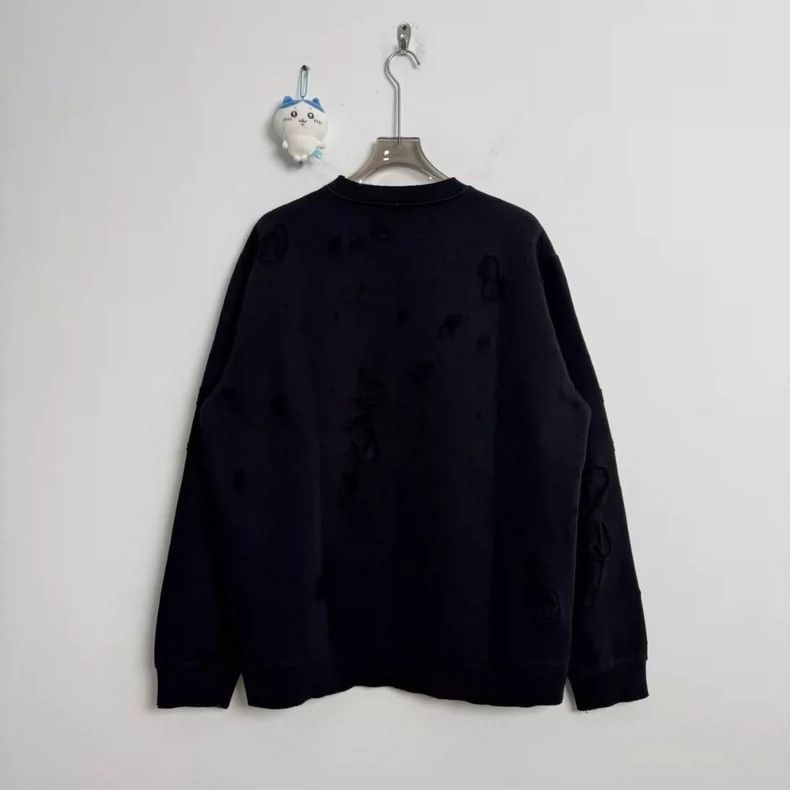 Givenchy Givenchy Black oversized hole logo sweatshirt 2505-Nextarro Size US XXL / EU 58 / 5 - 3 Thumbnail