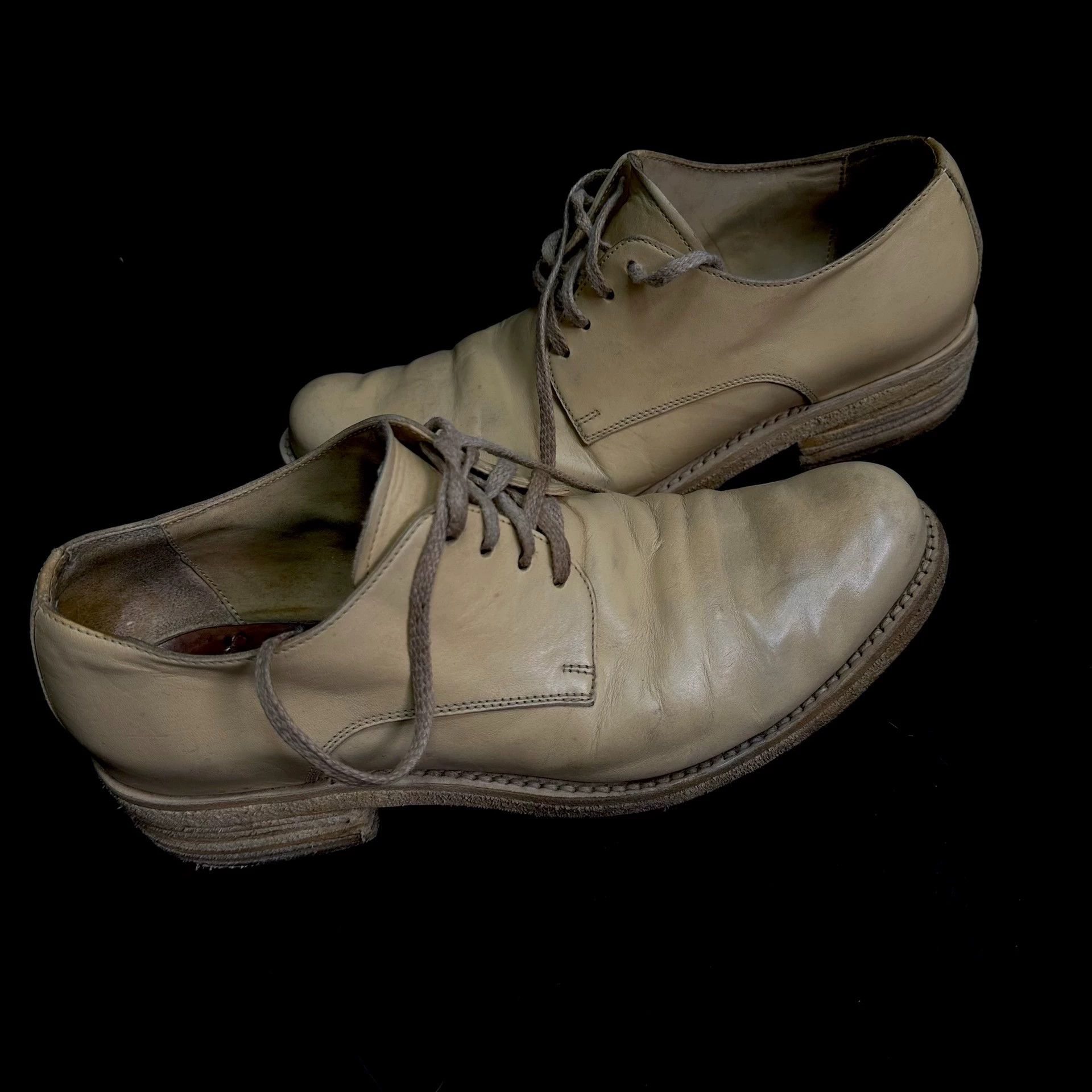 A1923 a1923 Handcrafted Horween Derby Shoes Thick Cream Yellow Size US 7 / EU 40 - 3 Thumbnail