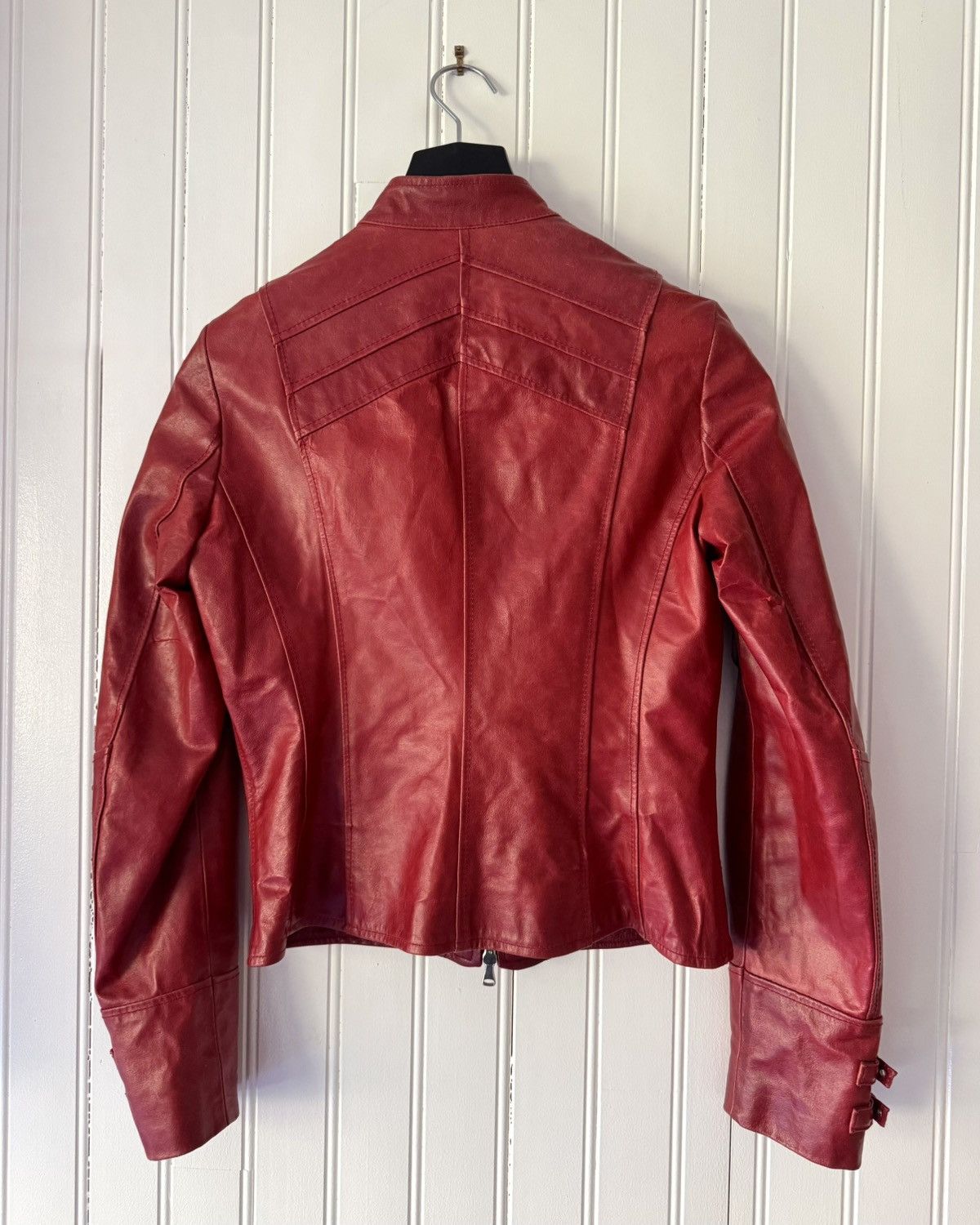 Leather Red Leather Biker Jacket Size US S / EU 44-46 / 1 - 5 Thumbnail