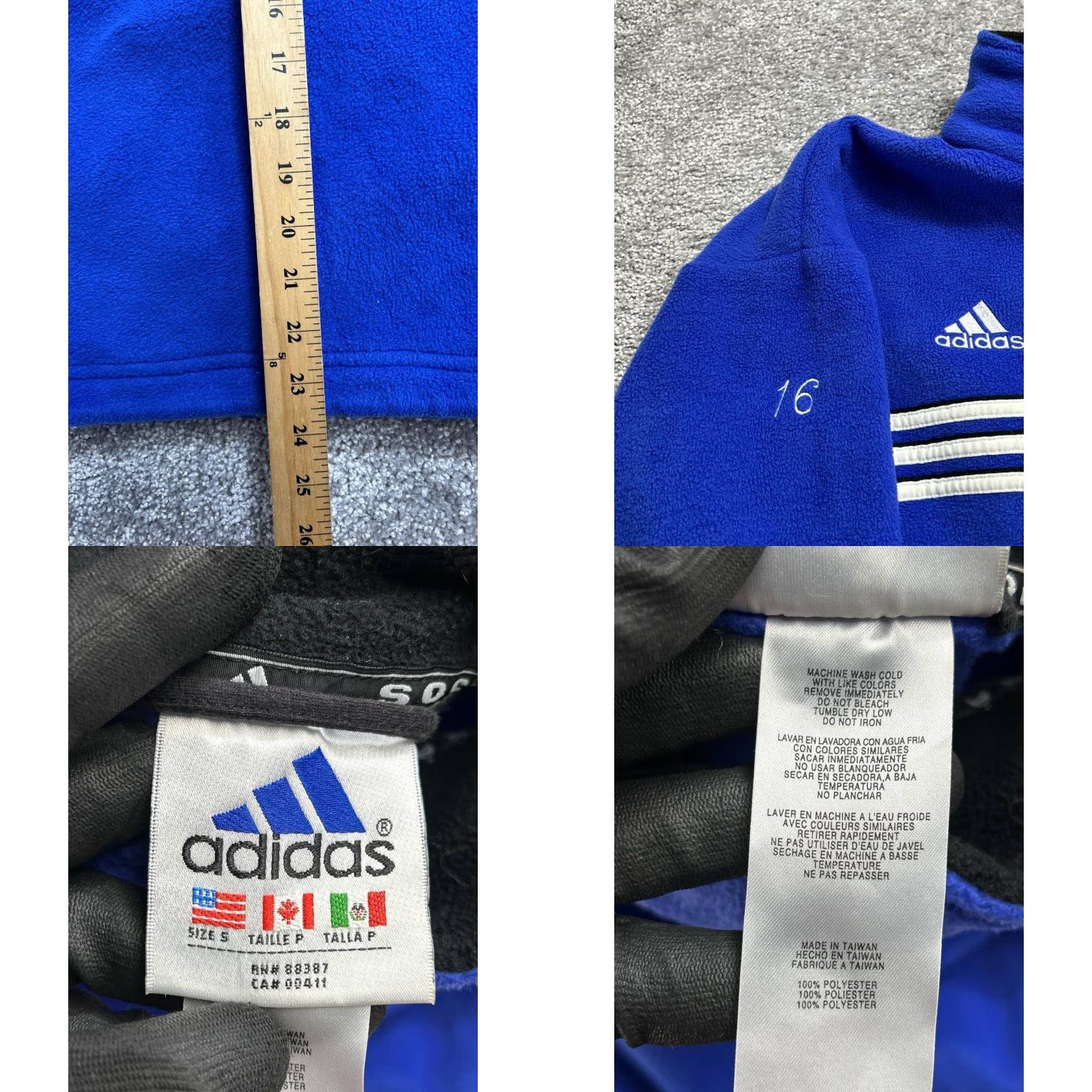 Adidas Adidas Jacket Womens Small Blue Striped Full Zip Football Track Jacket Women S Blue Modern Weathergear Wind-Resistant 16 Season Fall Spring Winter Size S / US 4 / IT 40 - 8 Thumbnail