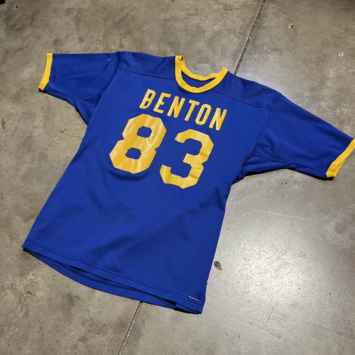 Vintage Vintage 80s Mesh Football Jersey Benton Ringer Warm Up USA Size US M / EU 48-50 / 2 - 2 Thumbnail