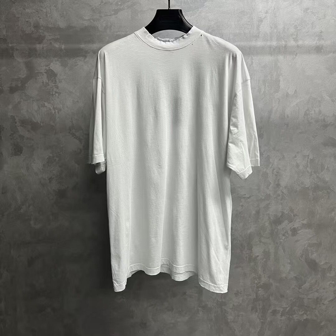 Balenciaga Balenciaga White Logo Print Casual T-Shirt Size US S / EU 44-46 / 1 - 1 Thumbnail