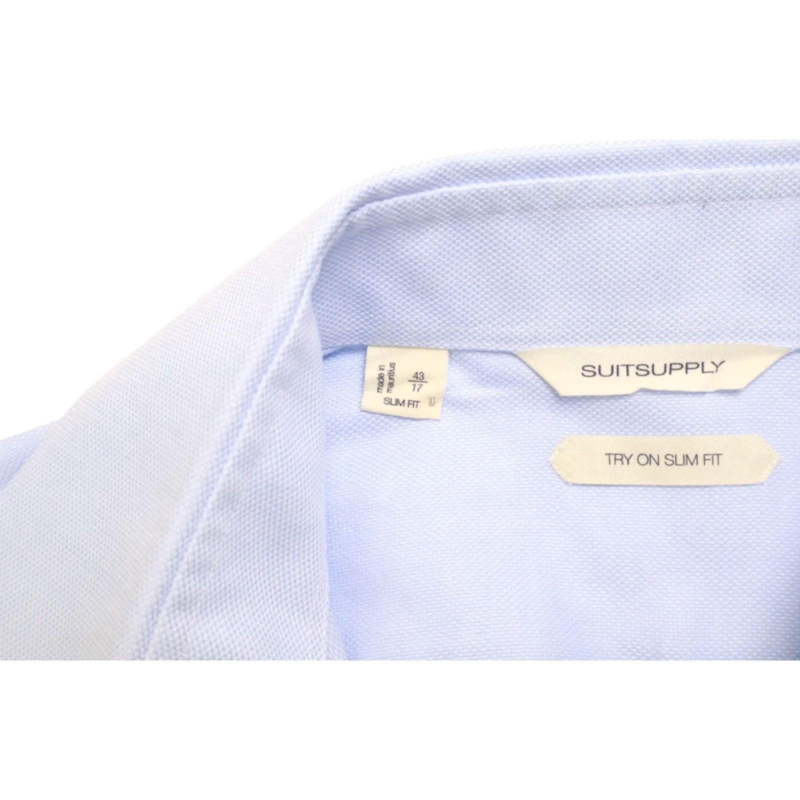Suitsupply Suitsupply Slim Fit Formal Shirt Blue 43 / 17 Button-Up Dress Shirt Men, New, Button Up, Collared, Long Sleeve, Cotton, Suitsupply Size 46R - 7 Thumbnail