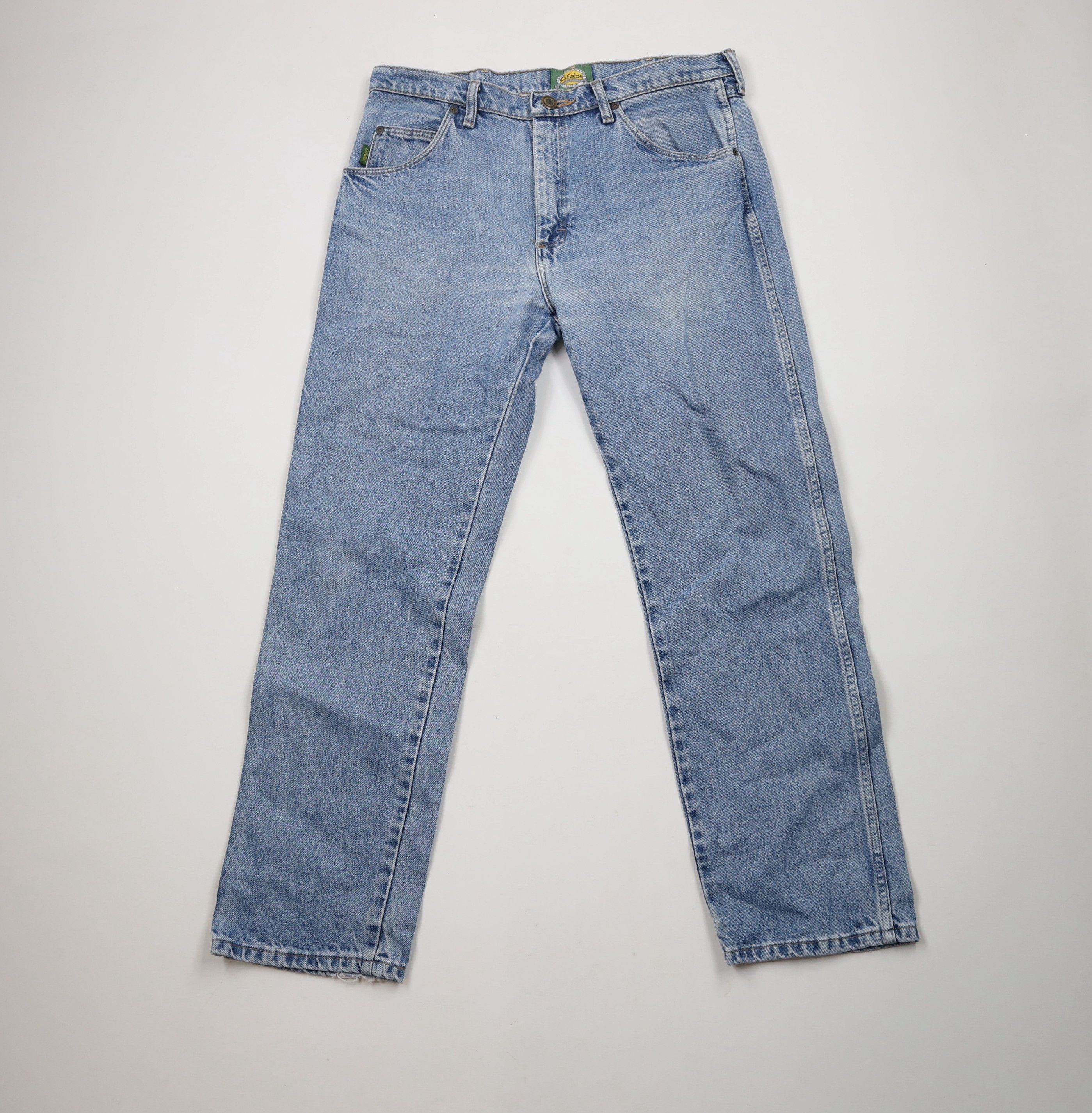 Cabelas × Vintage Vintage 90s Cabelas Spell Out Straight Leg Denim Jeans Size US 34 / EU 50 - 1 Thumbnail