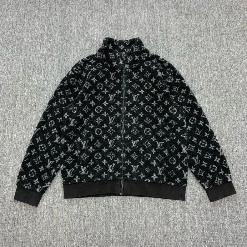 Louis Vuitton LOUIS VUITTON Teddy Jacket in black with full print and flo Size US XL / EU 56 / 4 - 1 Thumbnail