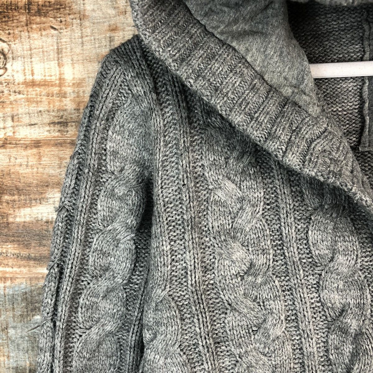 Japanese Brand Wave Zone Grey Cardigan Hoodie Knitwear #A1694 Size M / US 6-8 / IT 42-44 - 9 Thumbnail
