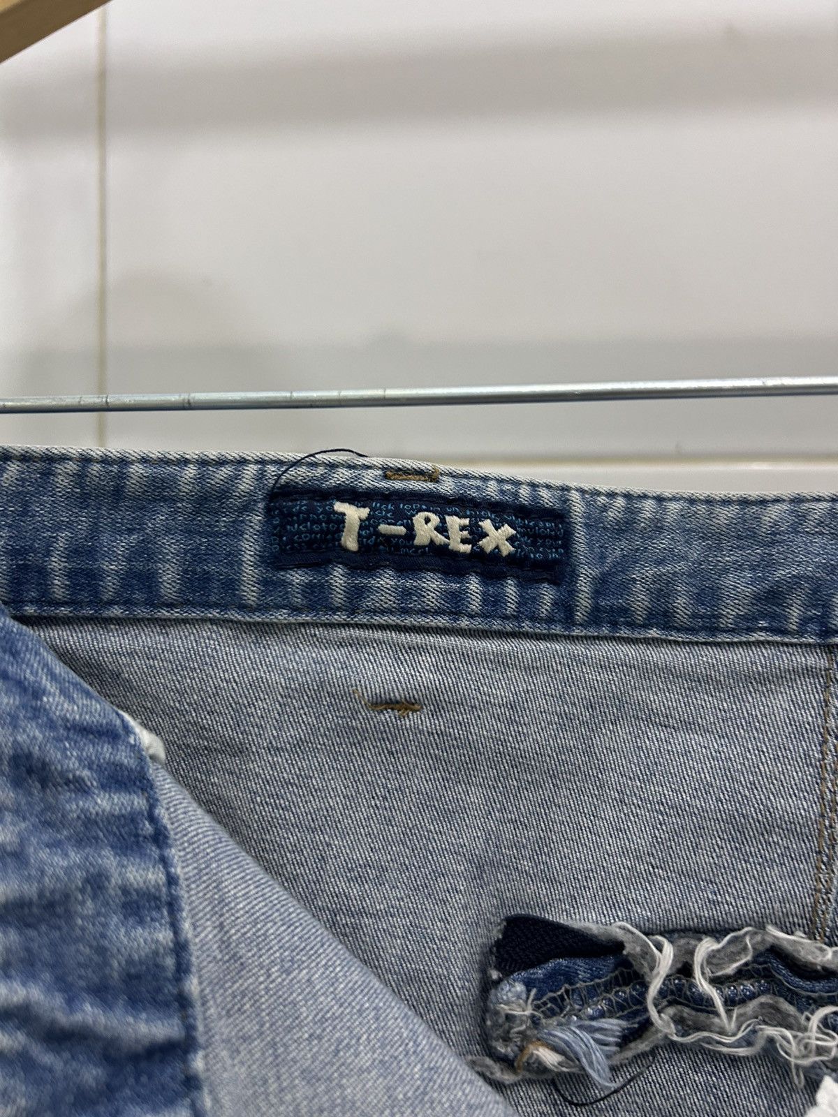 Beauty Beast × If Six Was Nine T-REX Y2k Asymmetrical Denim Mini Skirt Side Zipper Size 31" - 5 Thumbnail