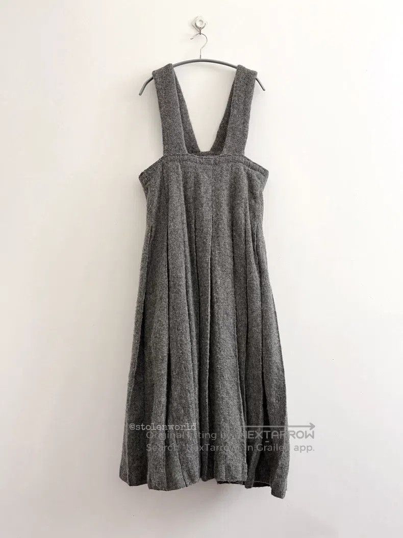 Comme Des Garcons Thick Woolen Overalls Pleated Skirt